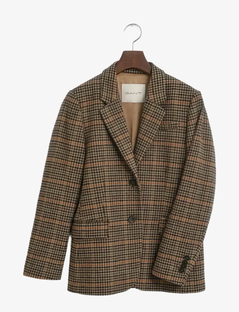 GANT - REG WOOL HOUNDSTOOTH BLAZER - enkeltradede blazere - roasted walnut - 1