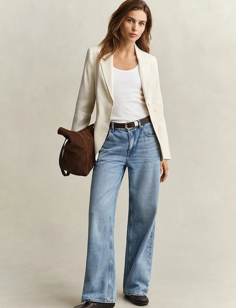 GANT - SLIM LINEN STRETCH BLAZER - single breasted blazers - creamed white - 4