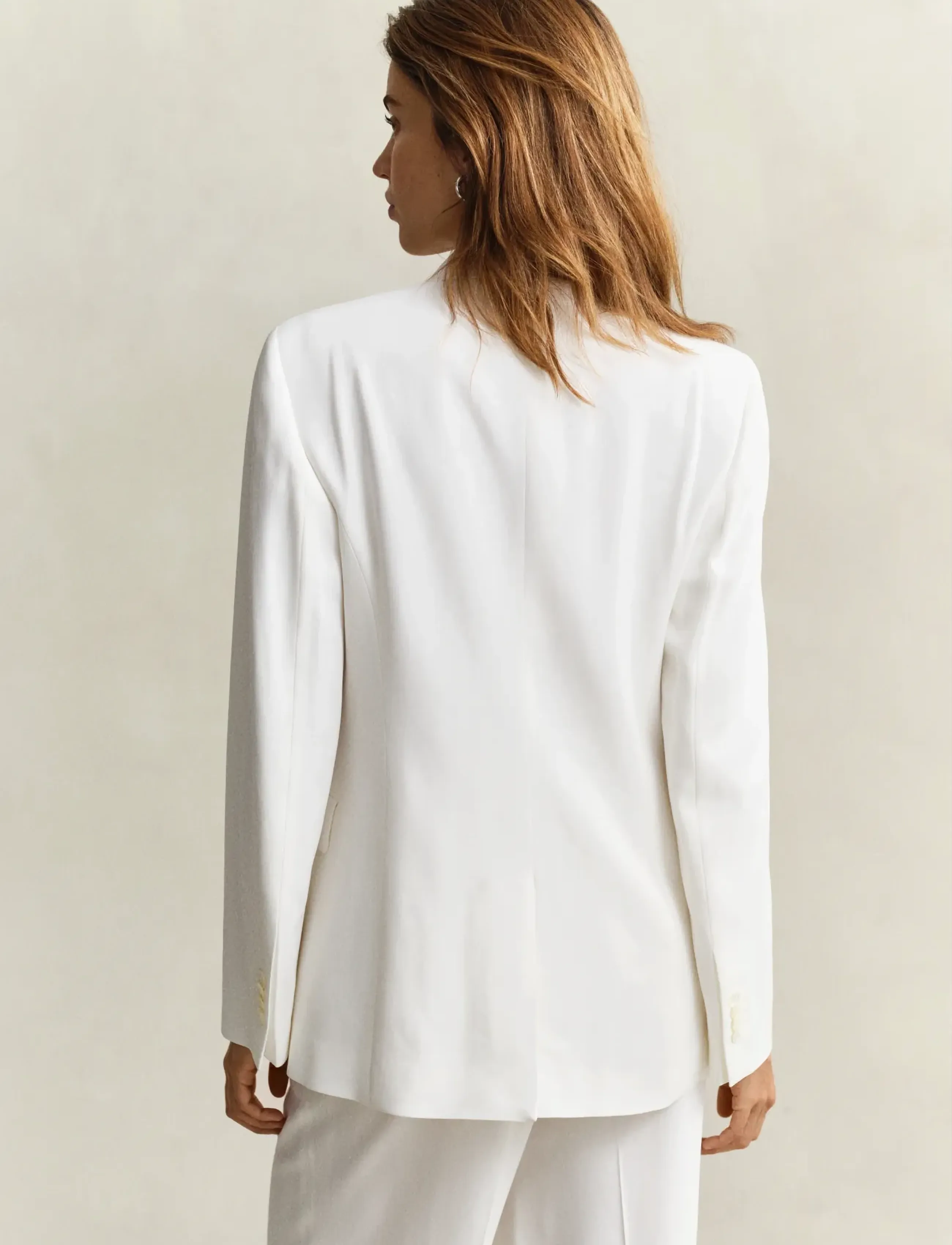 Gant - DB FLUID CREPE BLAZER - double breasted blazers - white - 2