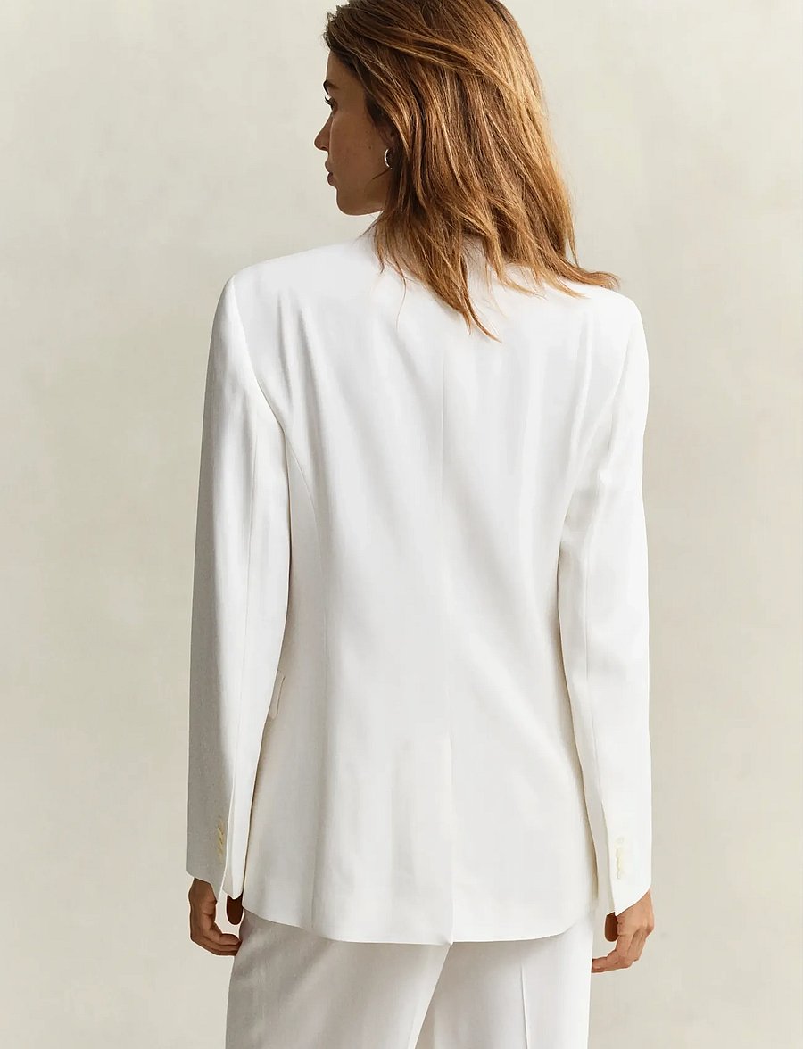 Gant - DB FLUID CREPE BLAZER - zweireihige blazer - white - 2