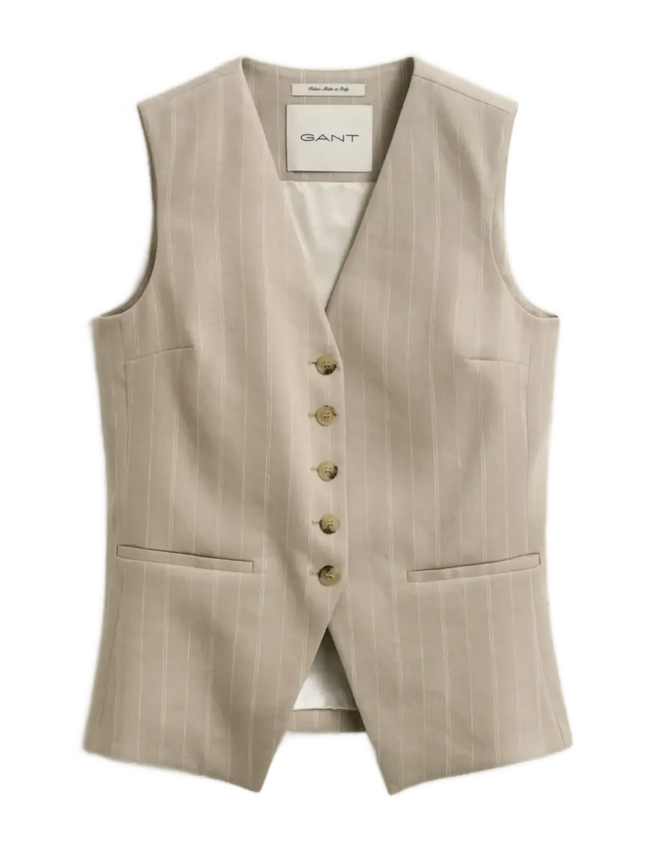 Gant PINSTRIPE LINEN BLEND VEST - Pintsakud - OAT BEIGE / beige