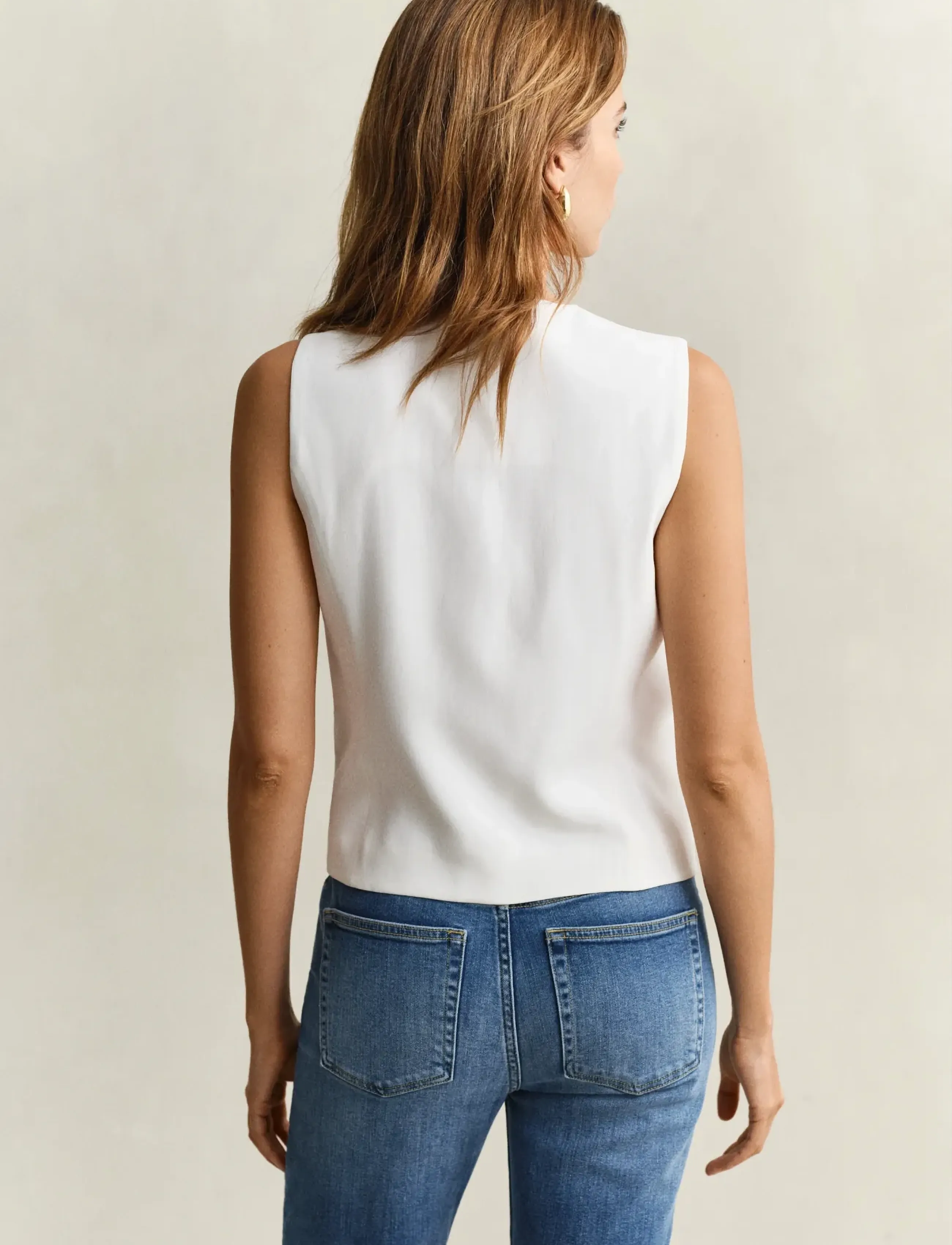 Gant - FLUID CREPE VEST - konfirmationstøj - white - 2