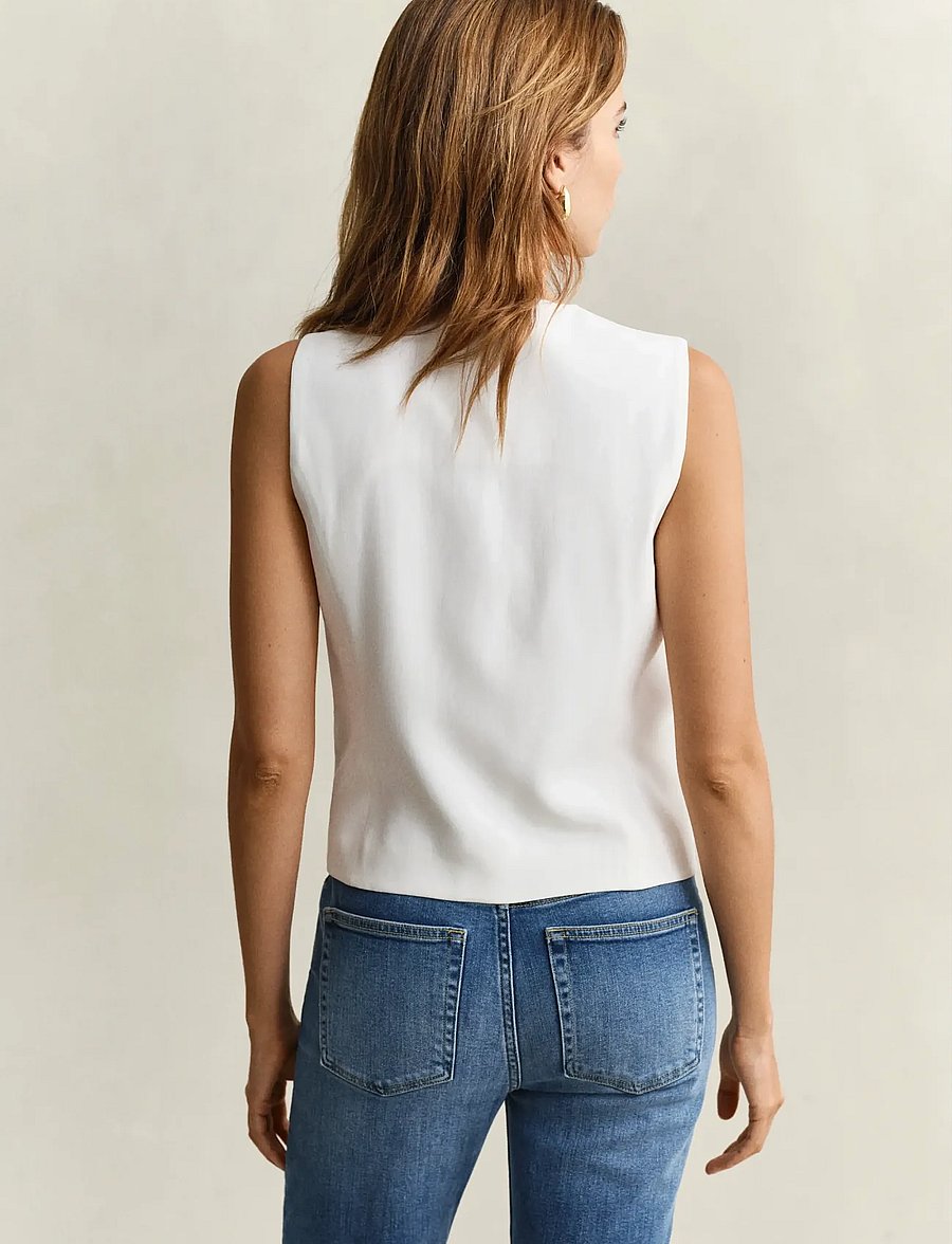 Gant - FLUID CREPE VEST - konfirmation - white - 2