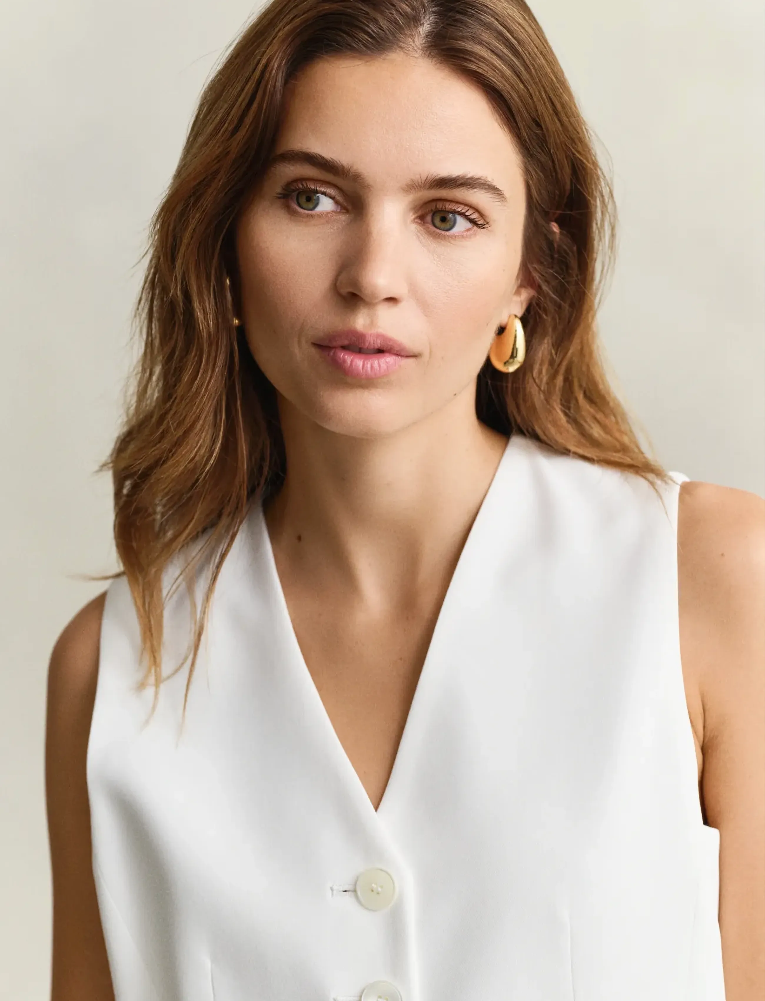 Gant - FLUID CREPE VEST - konfirmationstøj - white - 3
