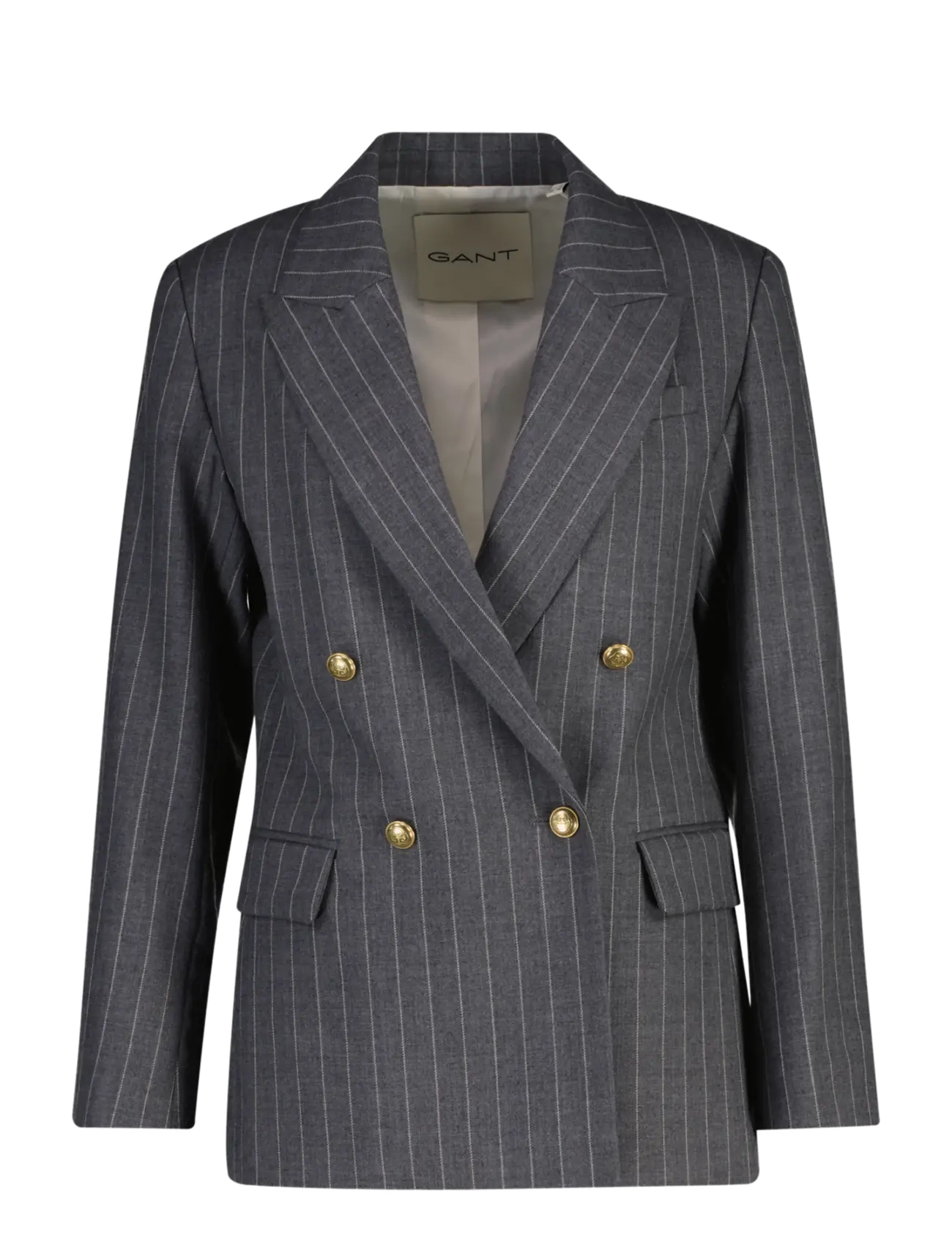 Gant REG PINSTRIPE CLUB BLAZER - Zweireihige Blazer - CHARCOAL MELANGE / grey