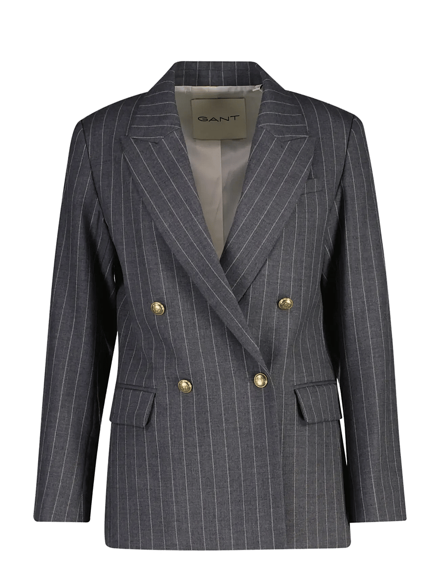 Gant - REG PINSTRIPE CLUB BLAZER - dubbelknäppta kavajer - charcoal melange - 1