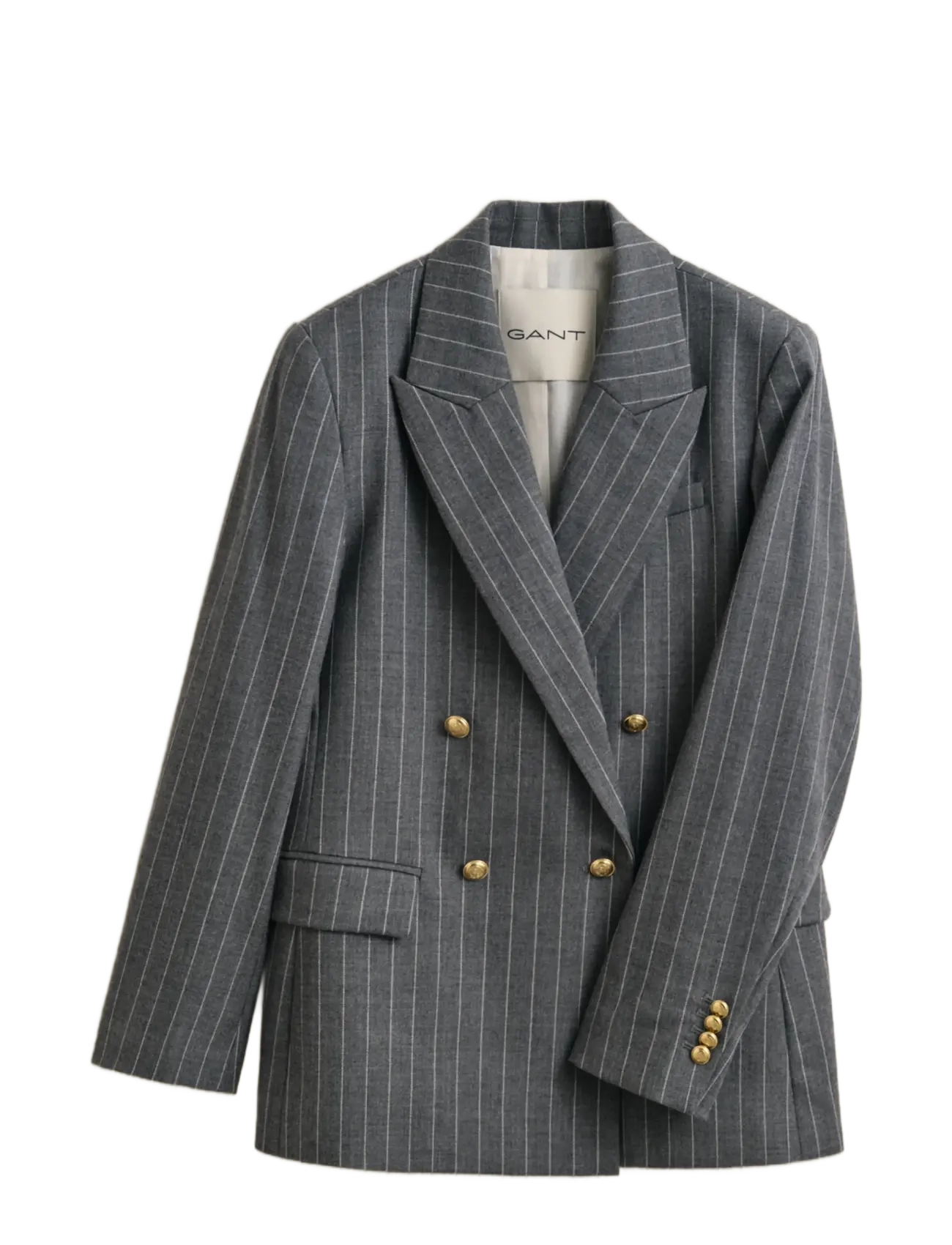 Gant REG PINSTRIPE CLUB BLAZER - Kahes joones nööpidega bleiserid - CHARCOAL MELANGE / grey