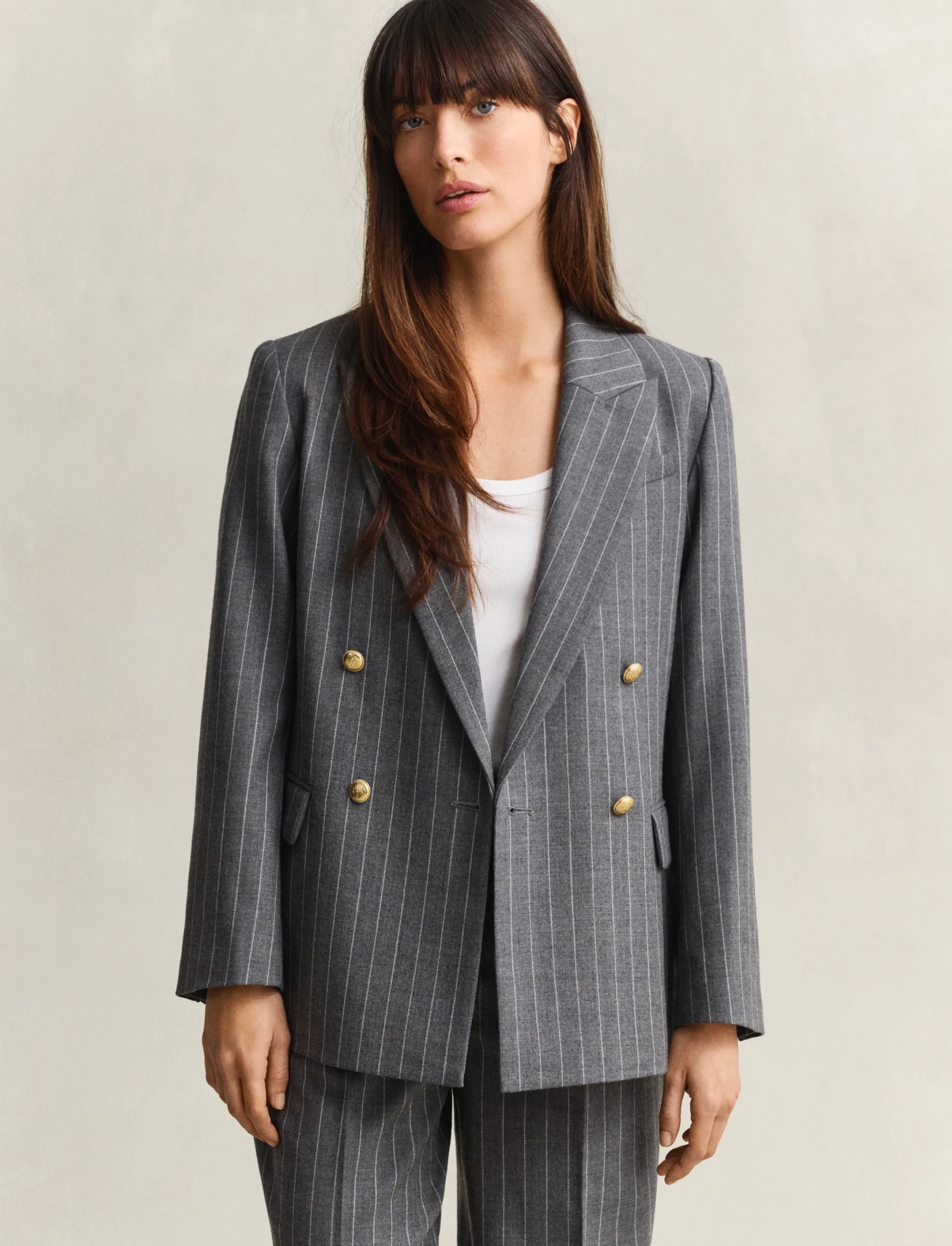 Gant - REG PINSTRIPE CLUB BLAZER - charcoal melange - 3