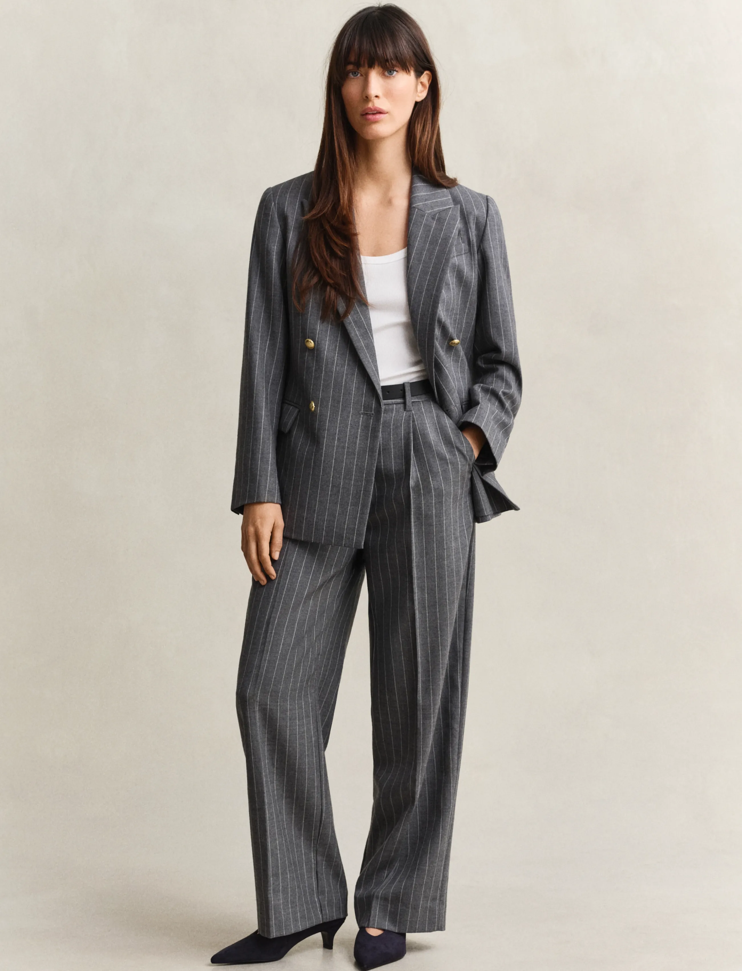 Gant - REG PINSTRIPE CLUB BLAZER - charcoal melange - 4