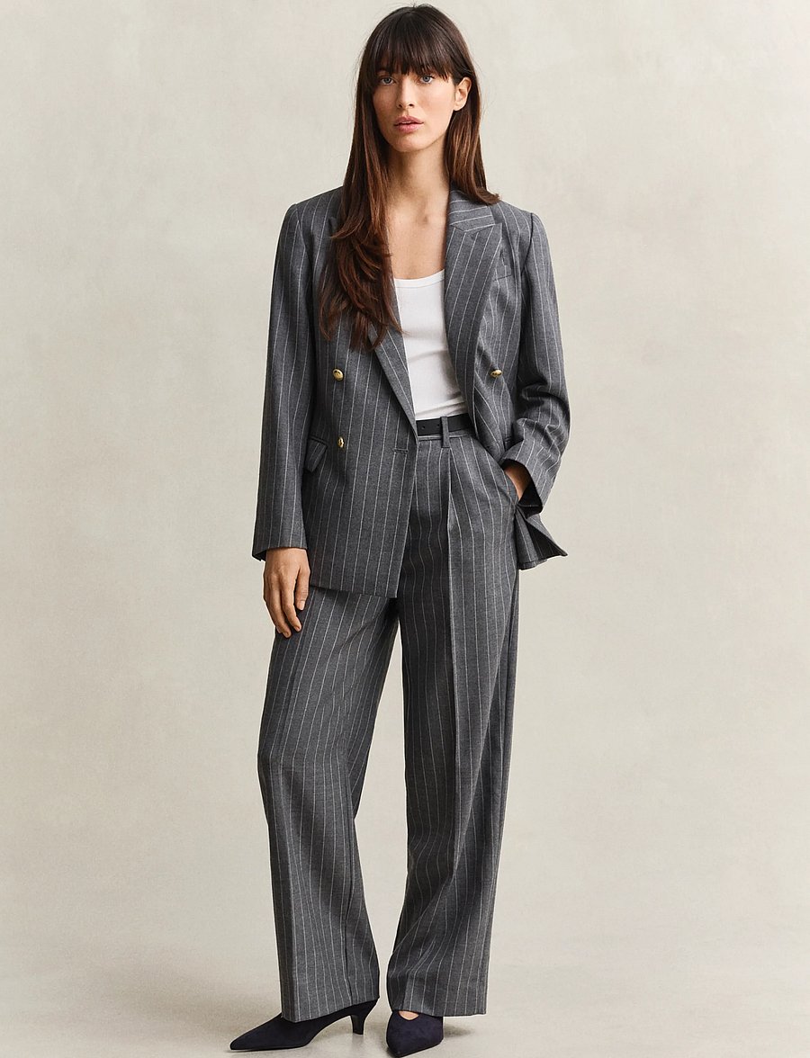 Gant - REG PINSTRIPE CLUB BLAZER - zweireihige blazer - charcoal melange - 4
