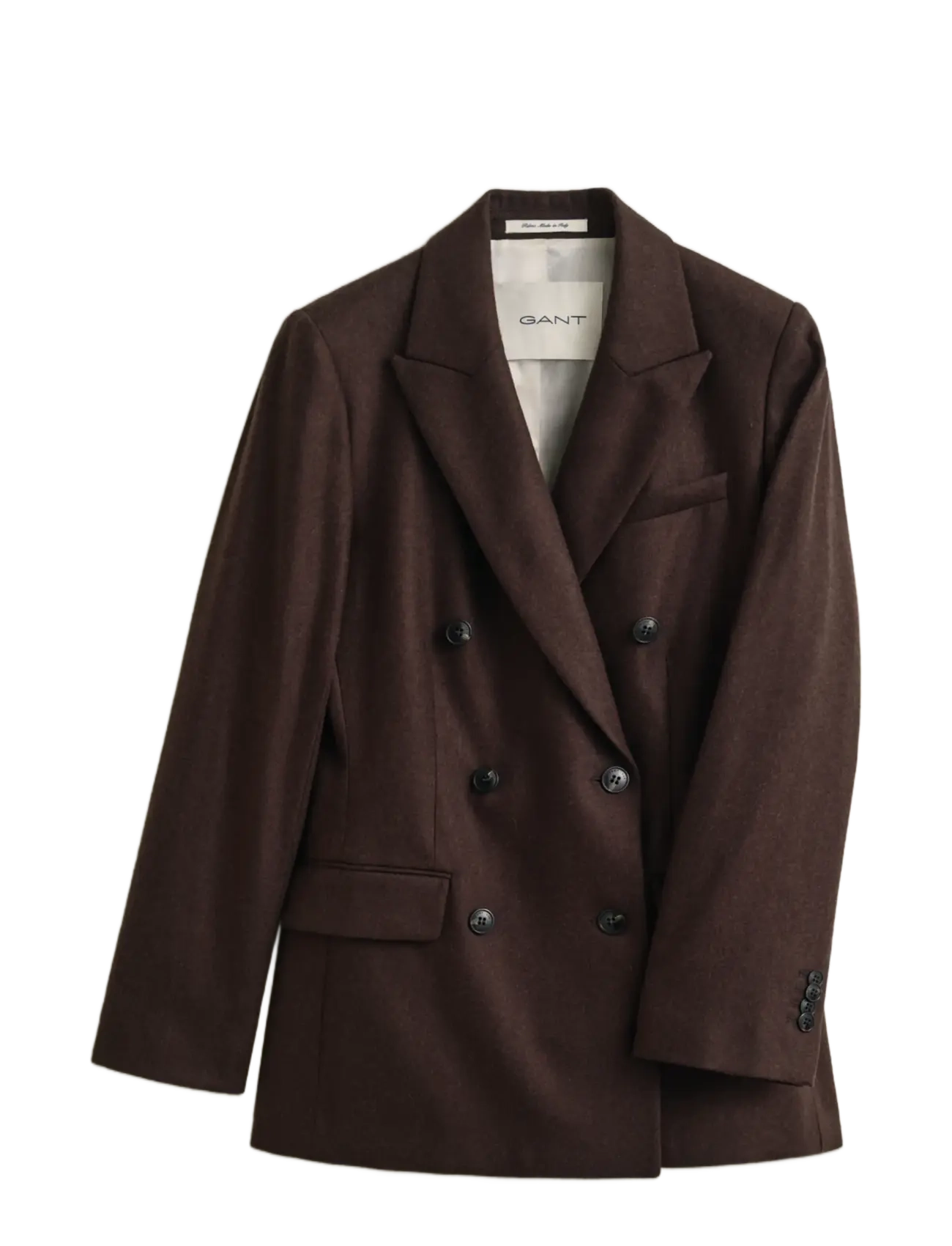 Gant Hourglass Flannel Blazer, 42, Brown, Blazere > Dobbeltradede Blazere, Dame