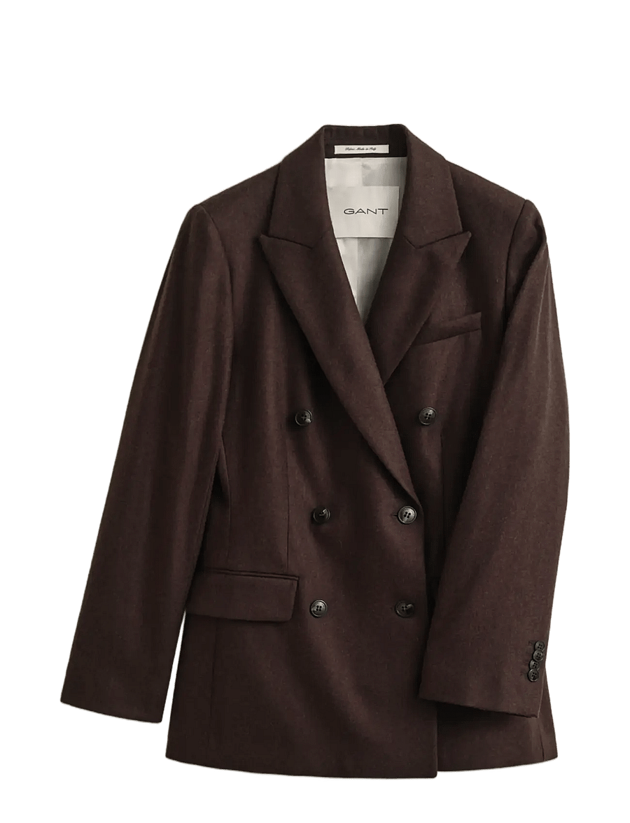 Gant - HOURGLASS FLANNEL BLAZER - zweireihige blazer - deep brown - 0