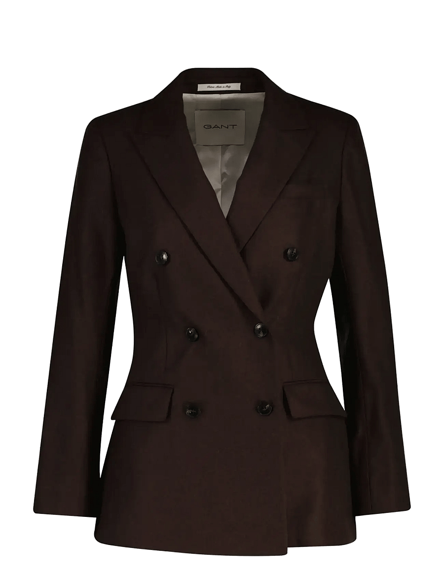 Gant - HOURGLASS FLANNEL BLAZER - dubbelknäppta kavajer - deep brown - 1