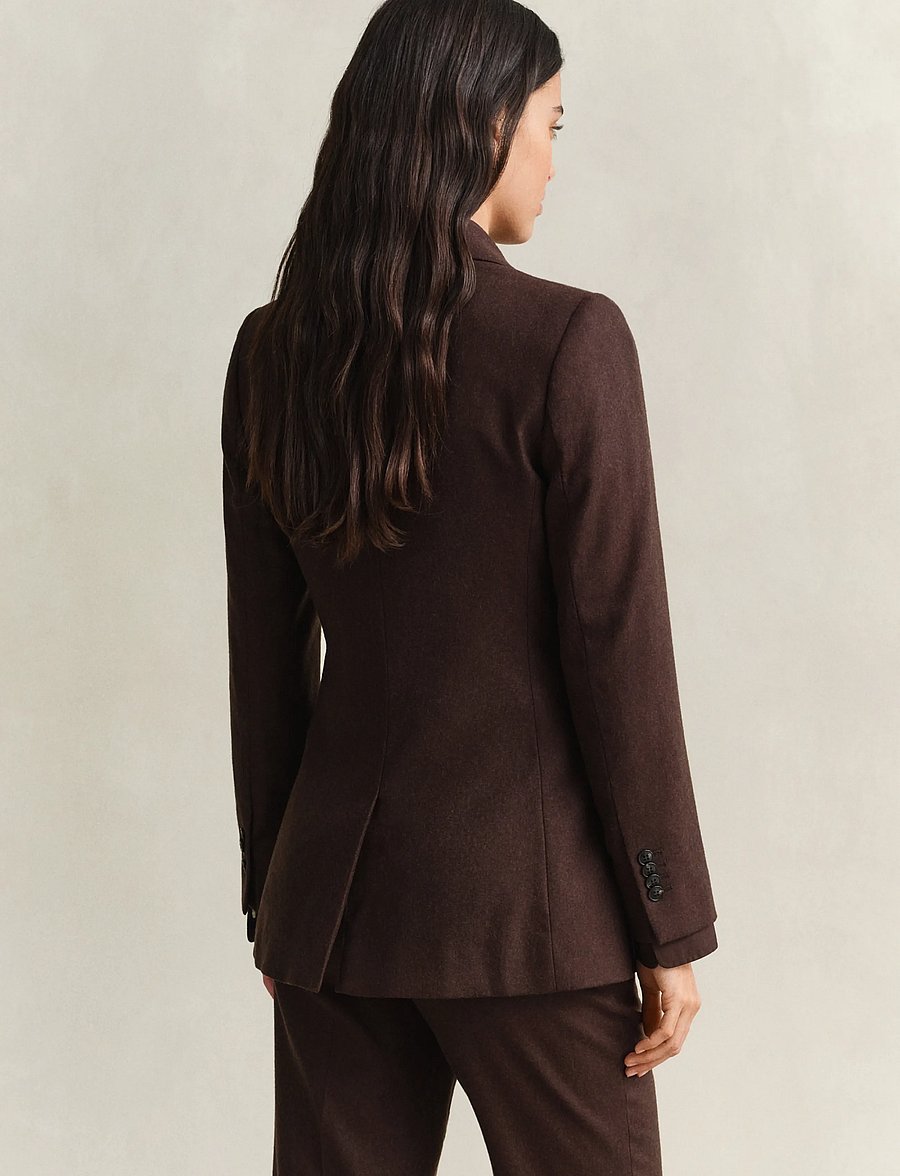 Gant - HOURGLASS FLANNEL BLAZER - double breasted blazers - deep brown - 3