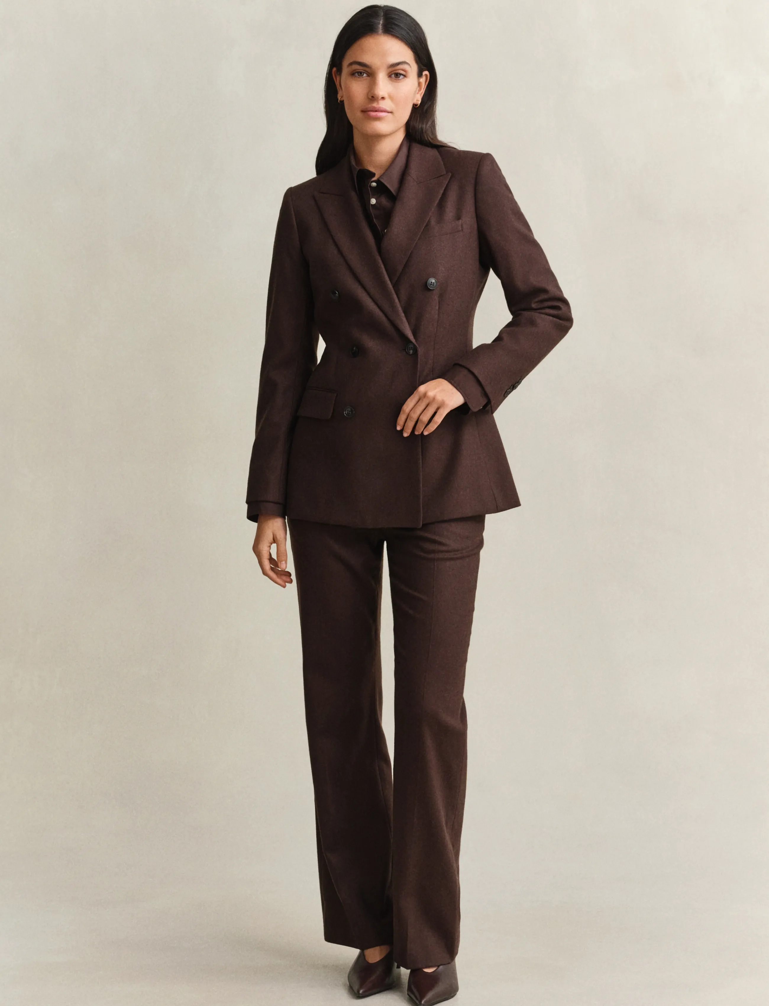 Gant - HOURGLASS FLANNEL BLAZER - festmode zu outlet-preisen - deep brown - 4