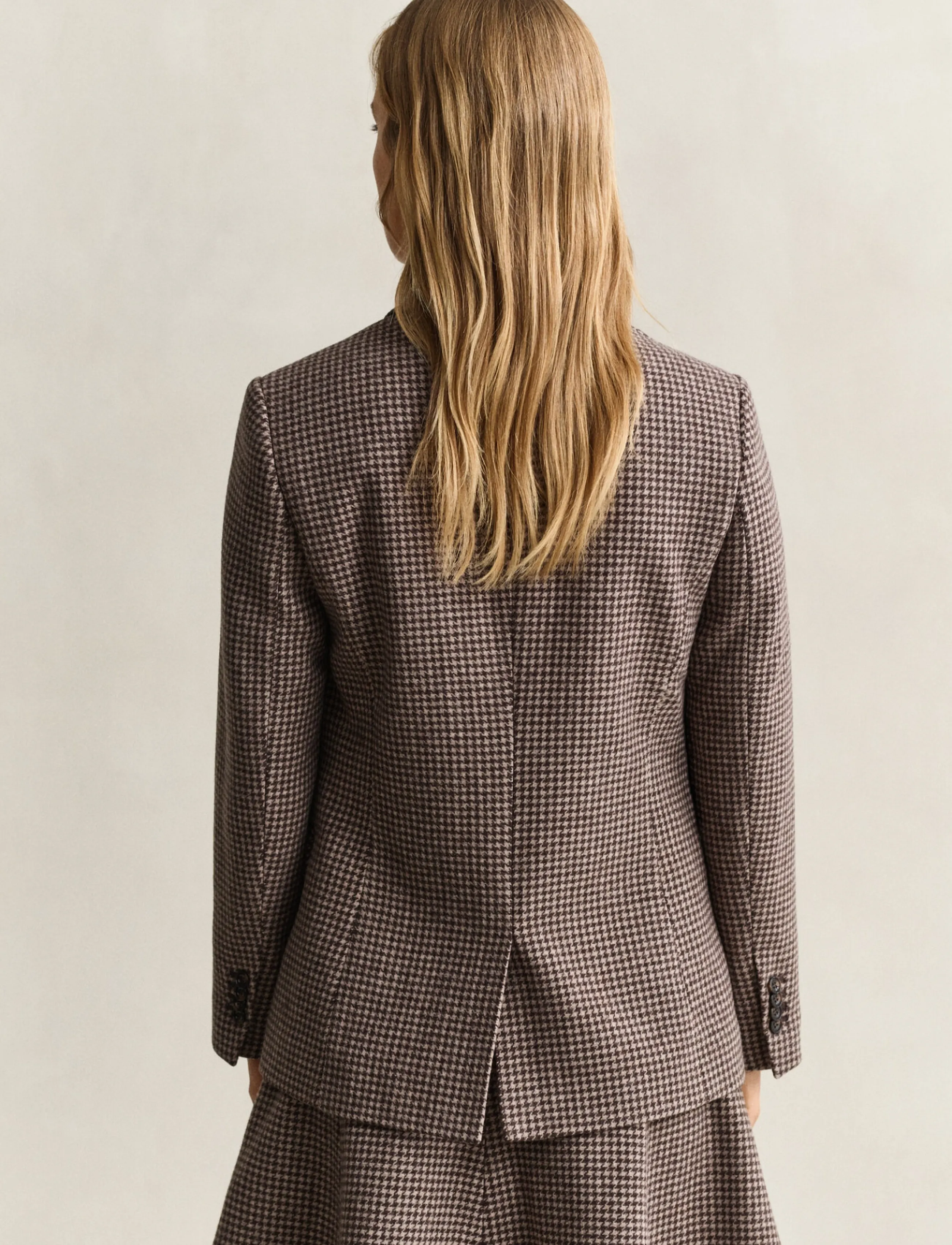 Gant - REG HOUNDSTOOTH BLAZER - faded taupe - 2