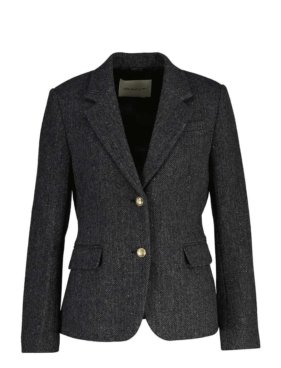 Gant - SLIM HERRINGBONE BLAZER - enkeltradede blazere - charcoal melange - 1