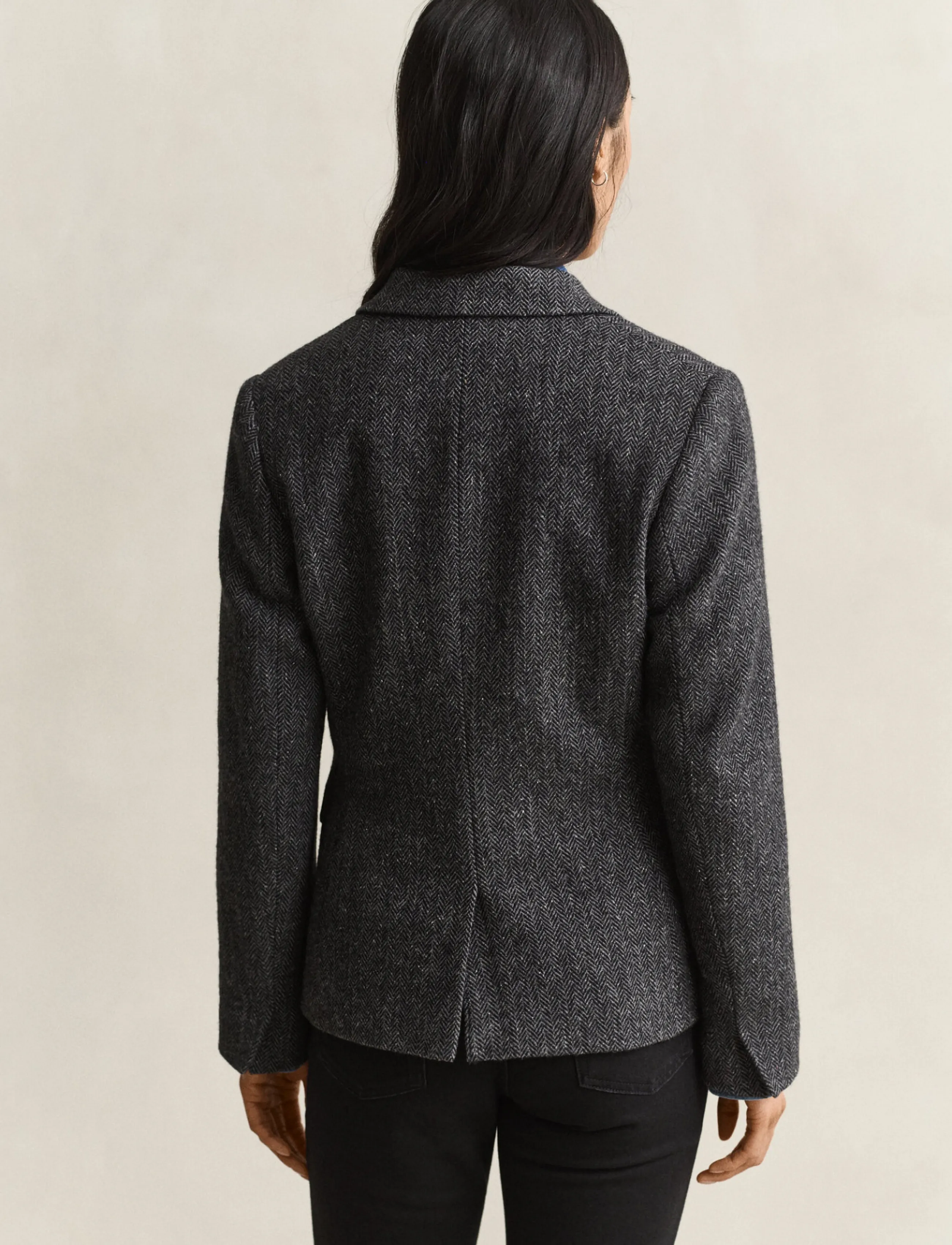 Gant - SLIM HERRINGBONE BLAZER - single breasted blazers - charcoal melange - 2