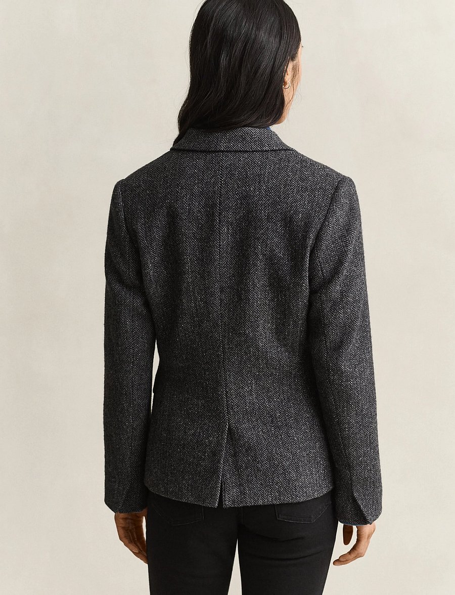 Gant - SLIM HERRINGBONE BLAZER - enkeltradede blazere - charcoal melange - 2