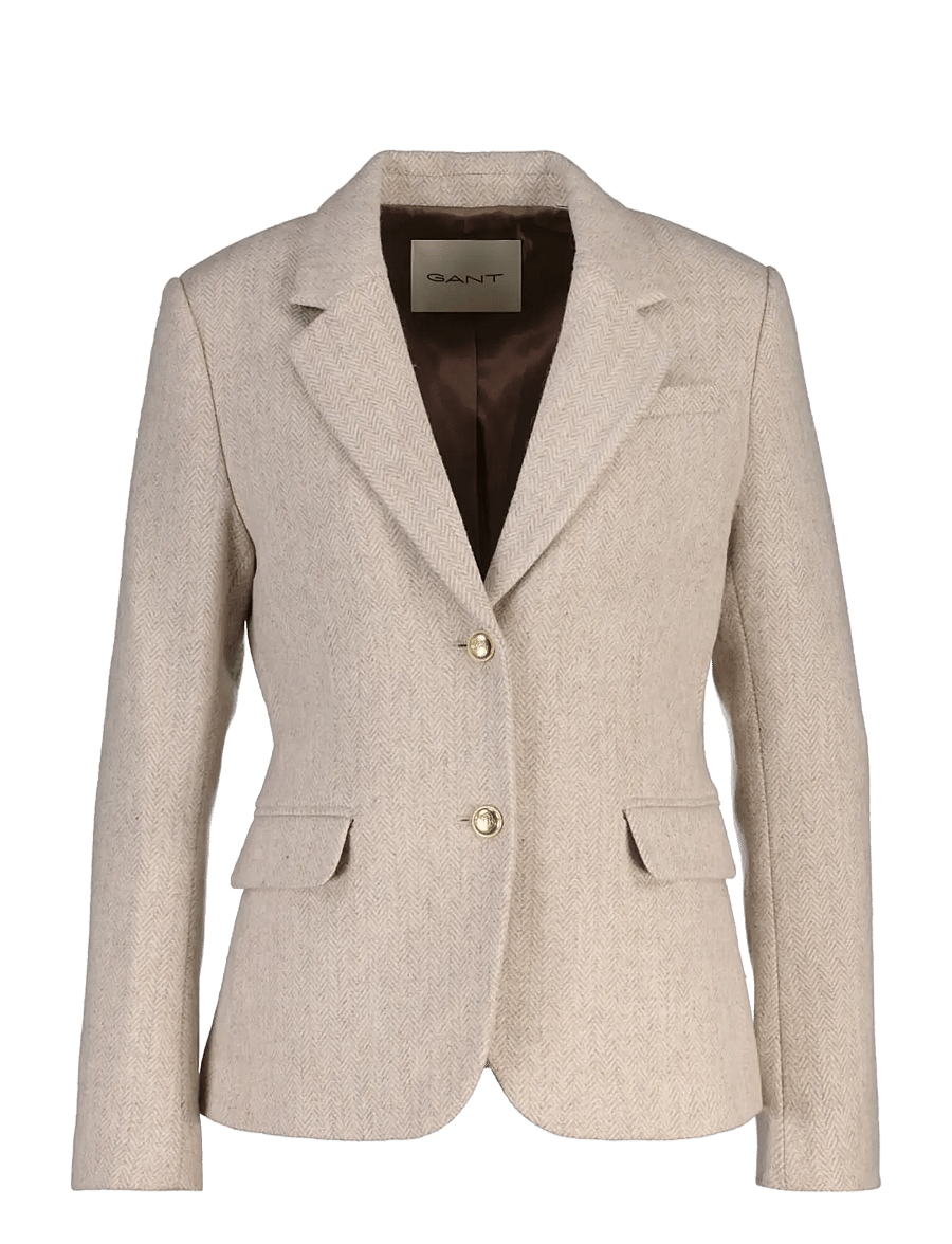 Gant - SLIM HERRINGBONE BLAZER - single breasted blazers - soft oat - 1