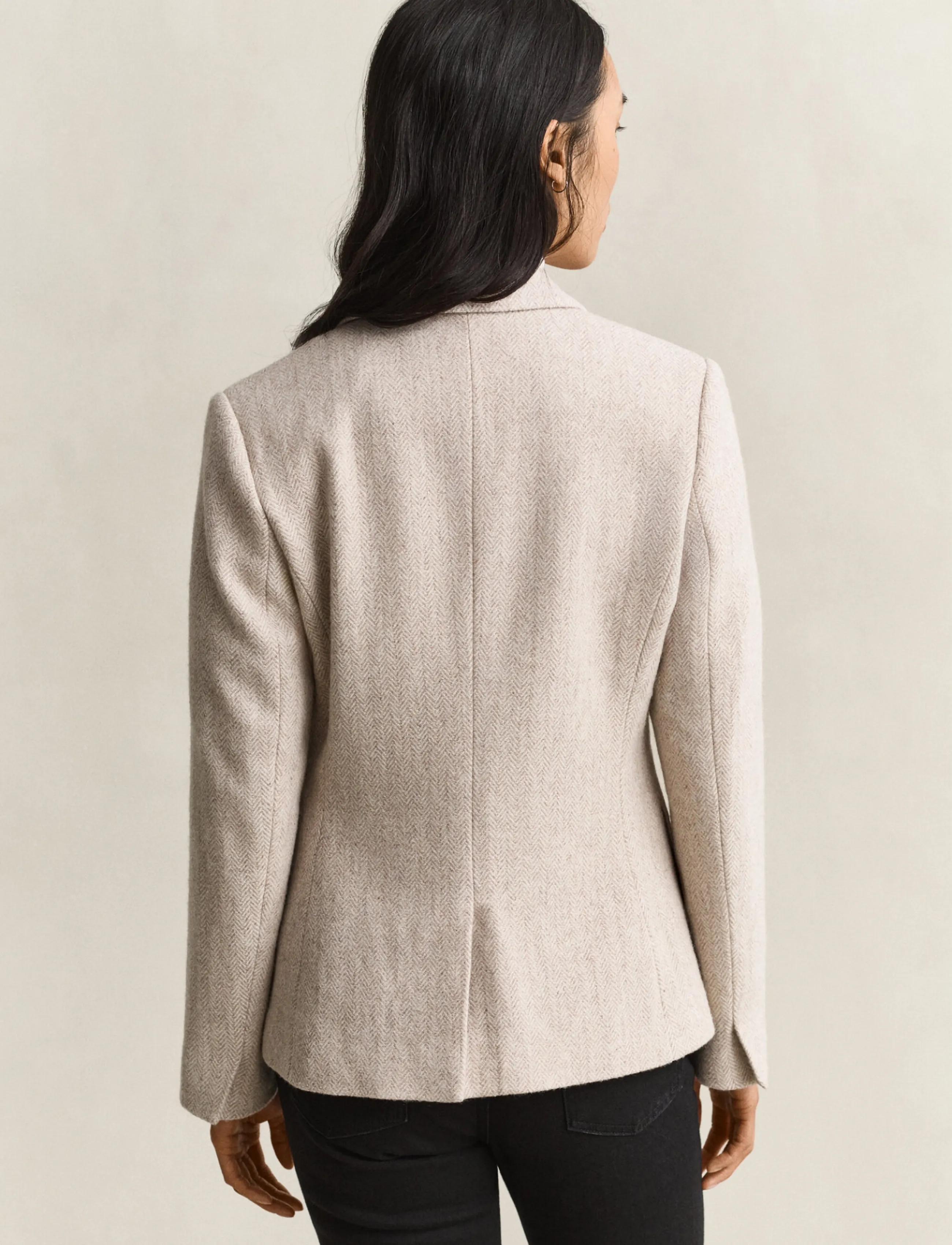 Gant - SLIM HERRINGBONE BLAZER - single breasted blazers - soft oat - 2