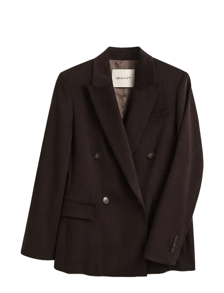Gant - DB TWILL VELVET CLUB BLAZER - dubbelknäppta kavajer - deep brown - 1