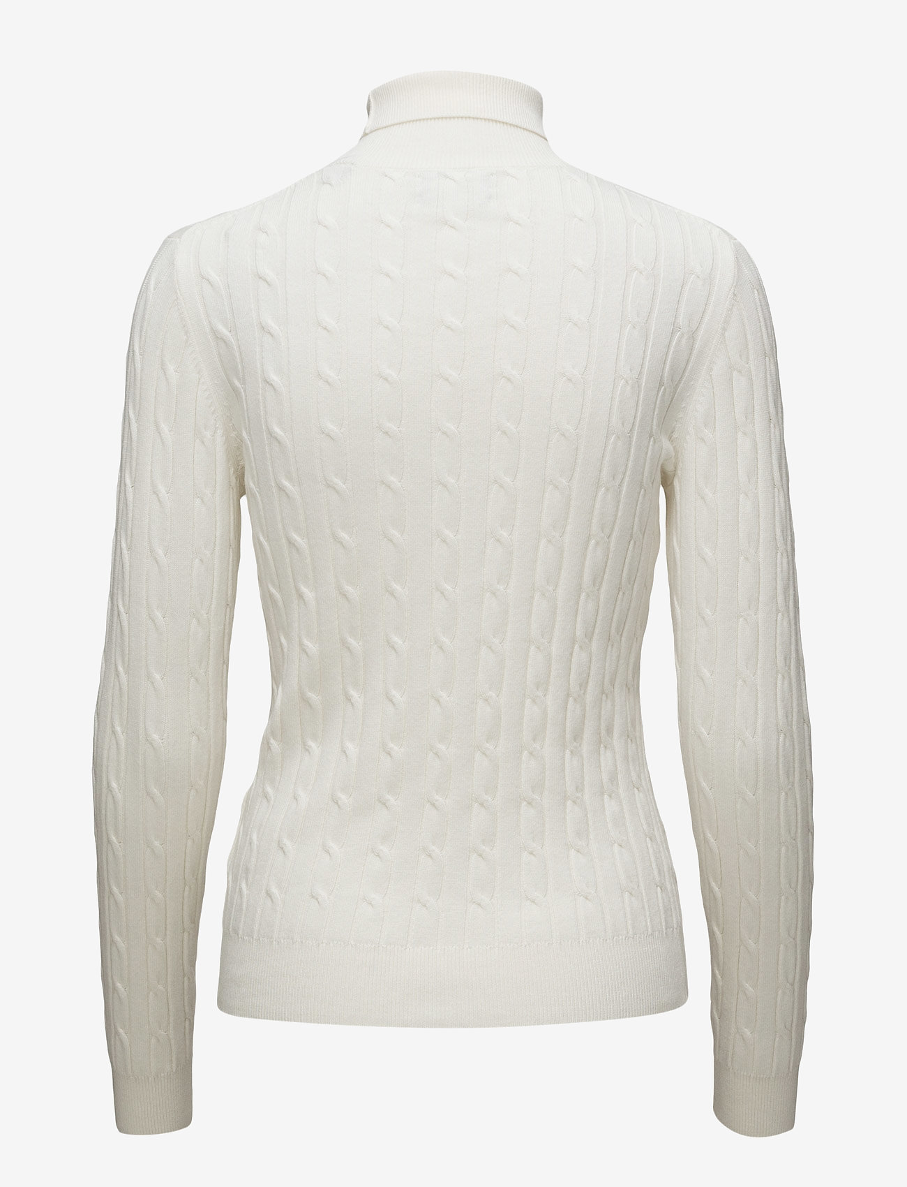 GANT - STRETCH COTTON CABLE TURTLE NECK - eggshell - 1