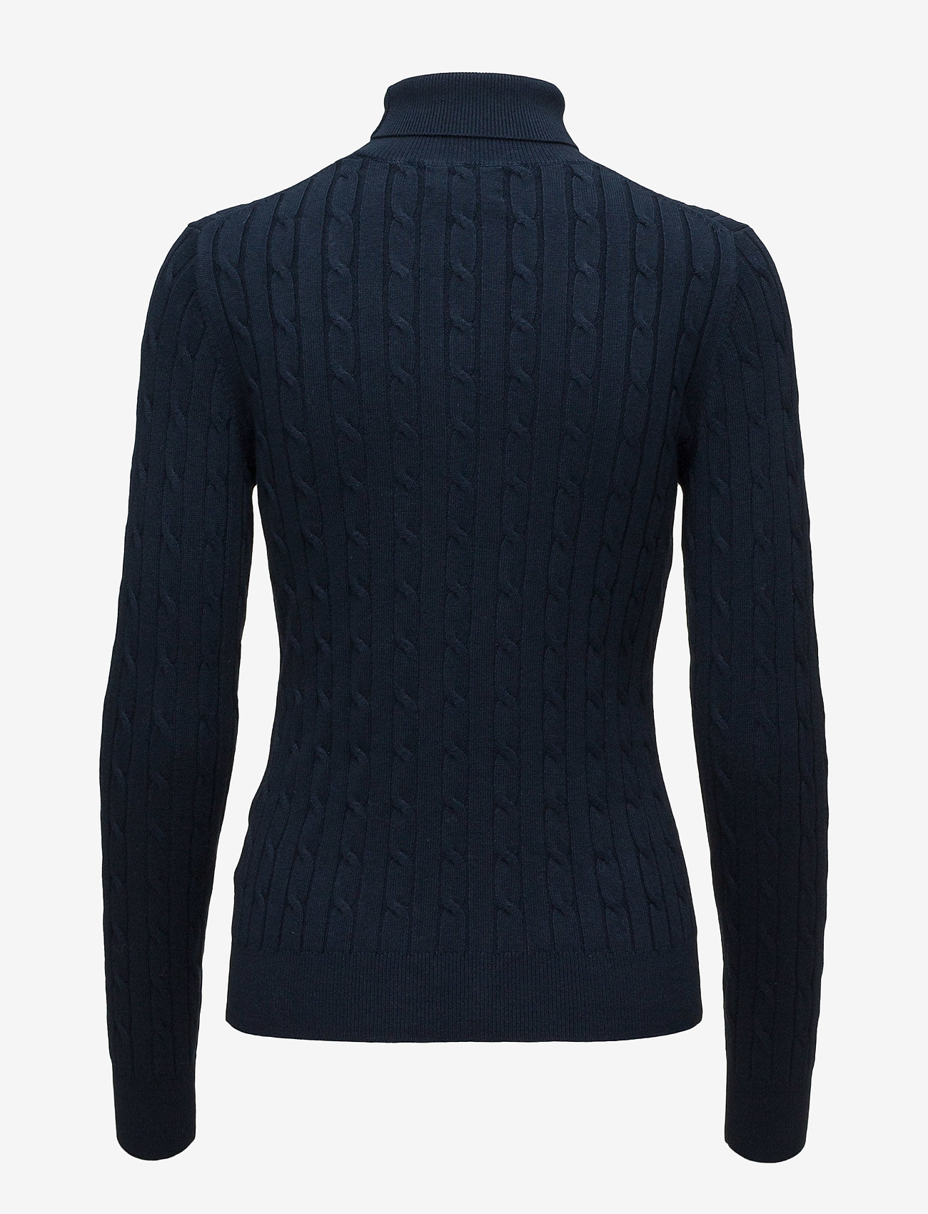 GANT - STRETCH COTTON CABLE TURTLE NECK - evening blue - 1