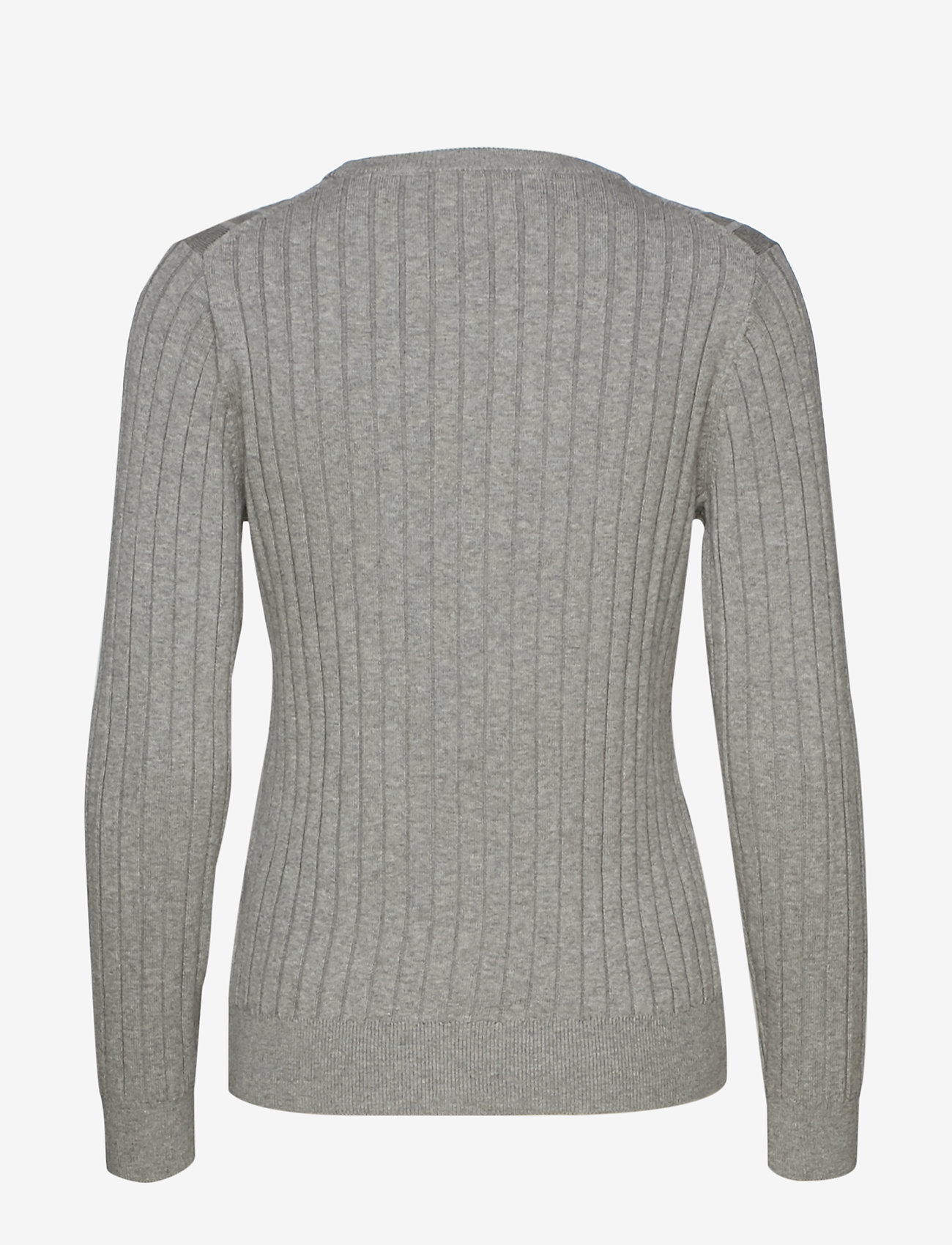 GANT - D1. STRETCH COTTON RIB CREW - grey melange - 1