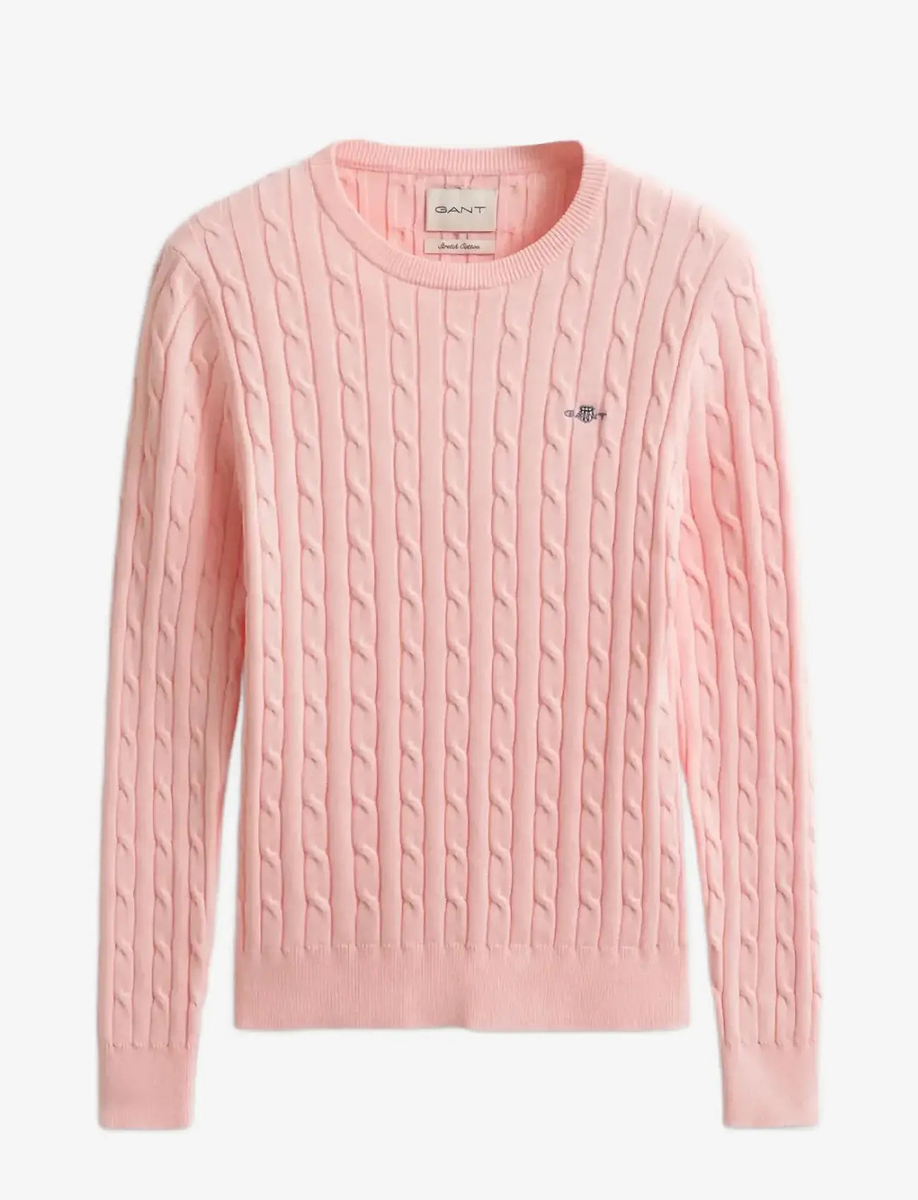 GANT - STRETCH COTTON CABLE C-NECK - pullover - apricot pink - 1