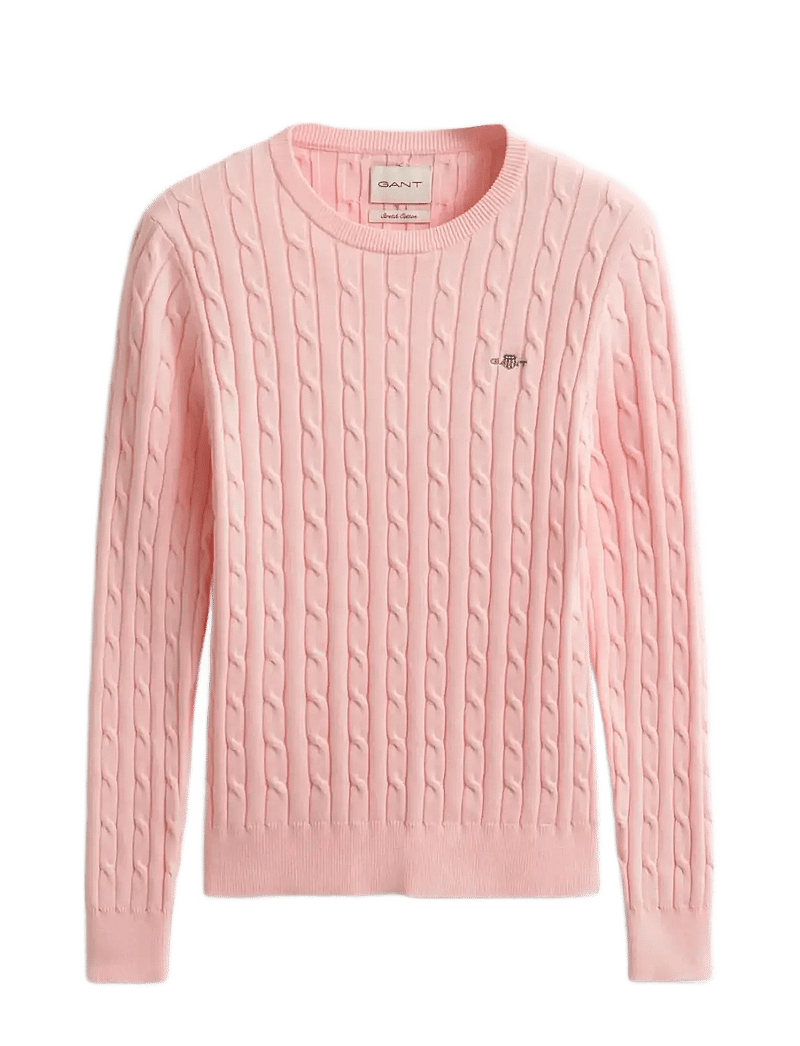 GANT - STRETCH COTTON CABLE C-NECK - pullover - apricot pink - 1