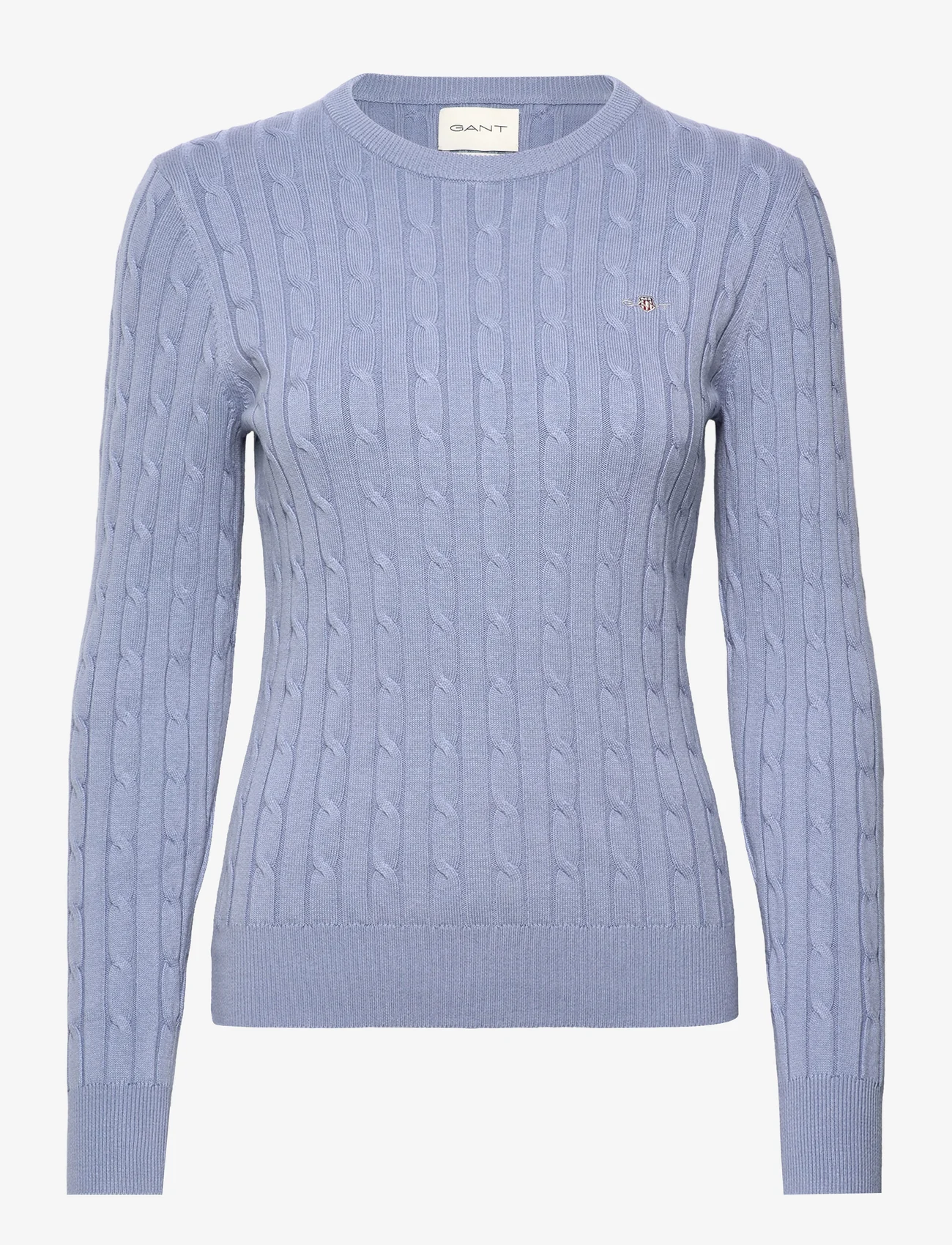 GANT - STRETCH COTTON CABLE C-NECK - jumpers - blue water - 0