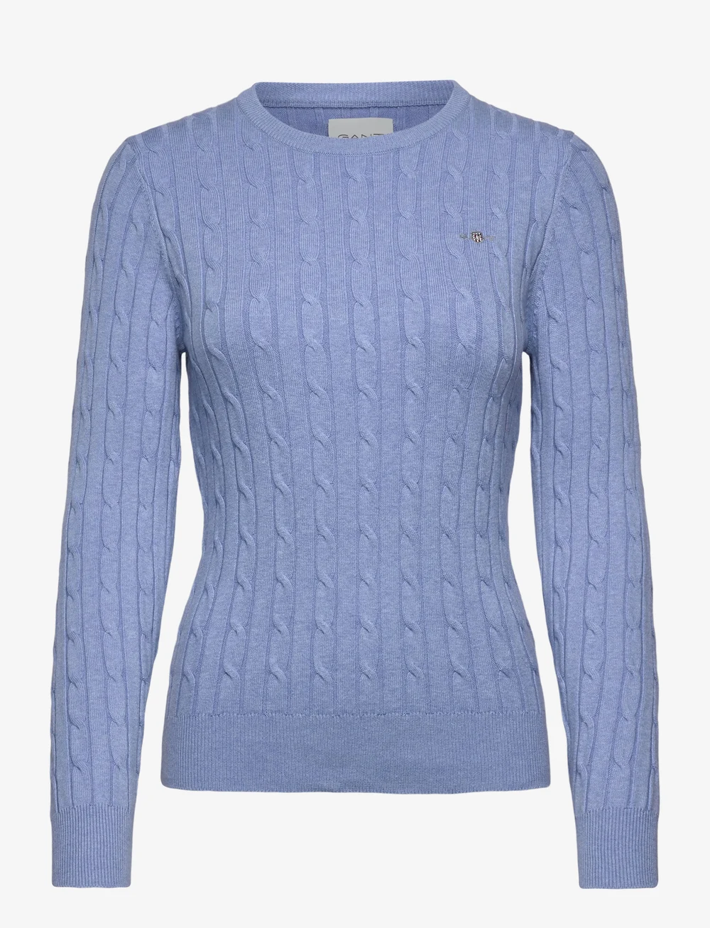 GANT - STRETCH COTTON CABLE C-NECK - stickade tröjor - clear sky - 1