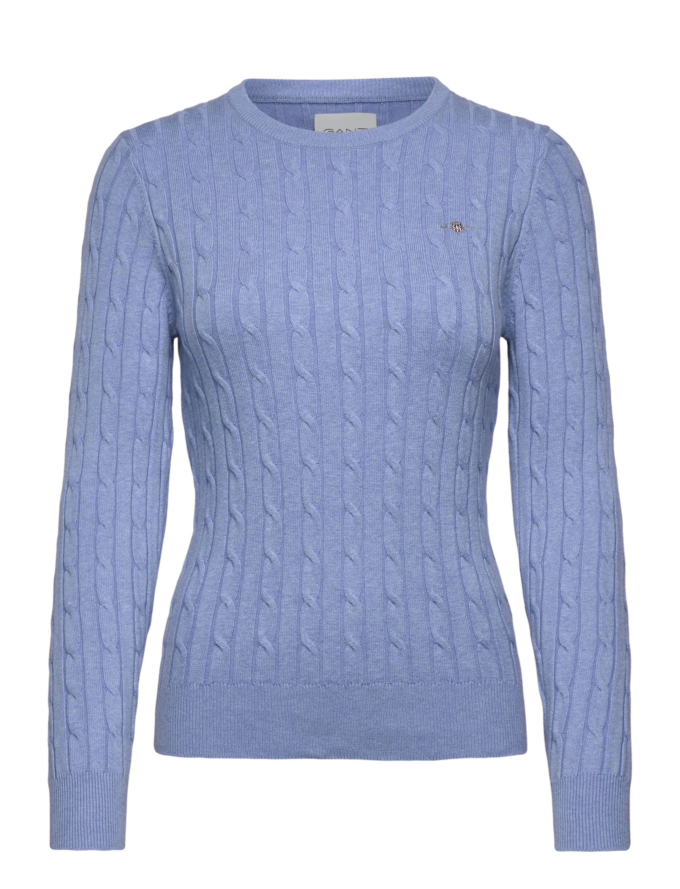 Gant Classic Cable Knit Sweater - Striktrøjer - CLEAR SKY / blue
