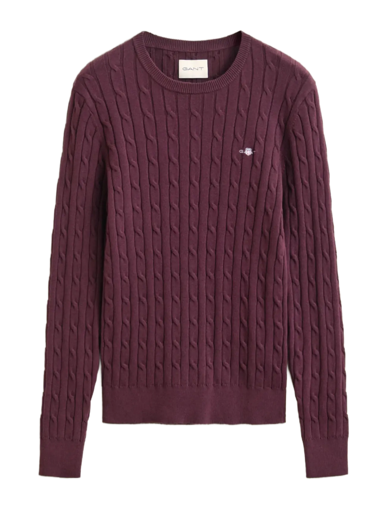 GANT Klassisch Cable Knit Pullover Burgundy - XS - Damen