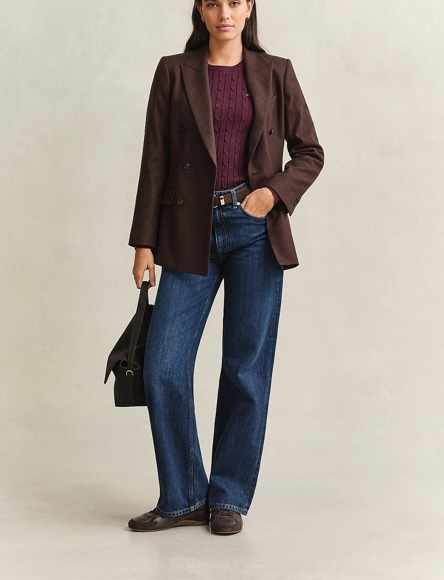 Gant - Classic Cable Knit Sweater - pullover - darkened wine - 5