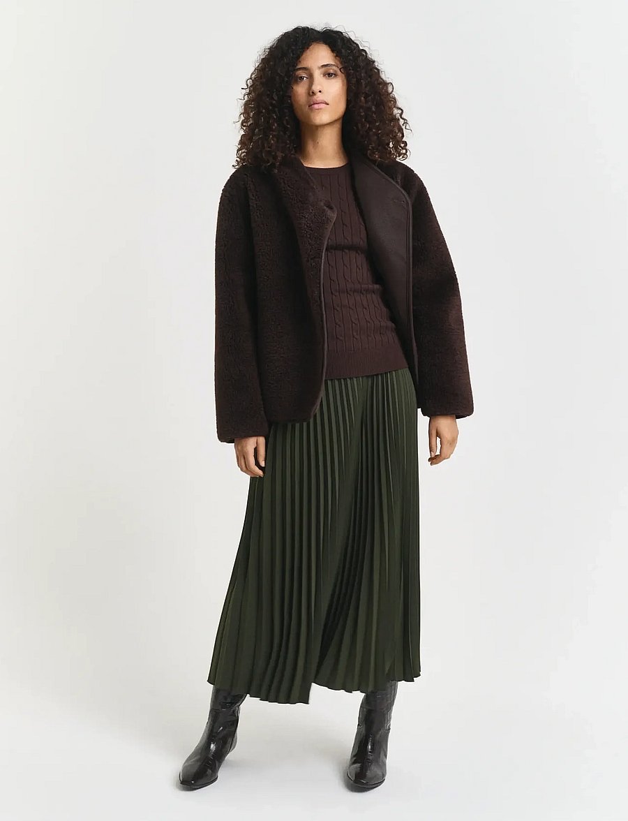 Gant - Classic Cable Knit Sweater - pullover - deep brown - 4