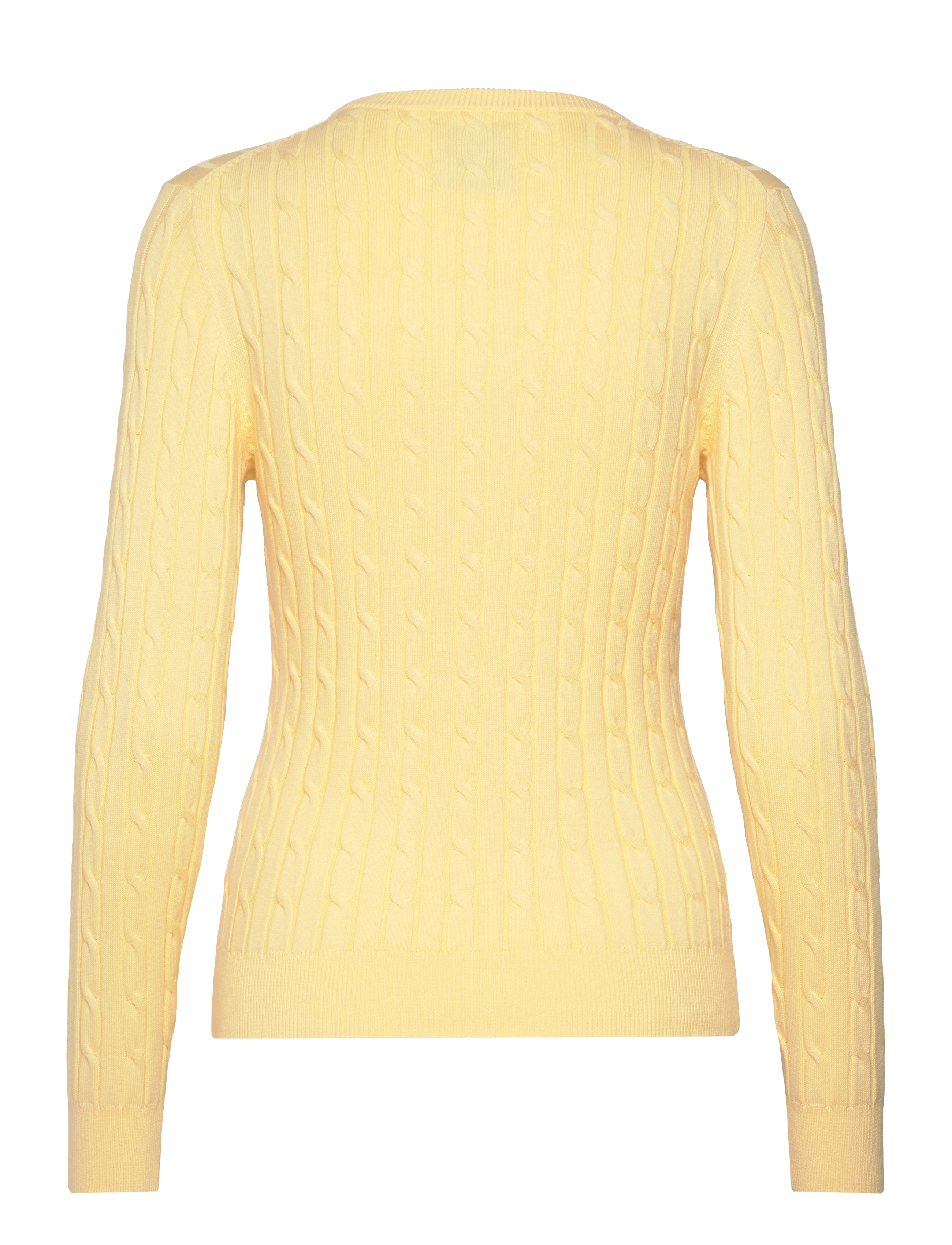 Gant - Classic Cable Knit Sweater - pullover - dusty light yellow - 1