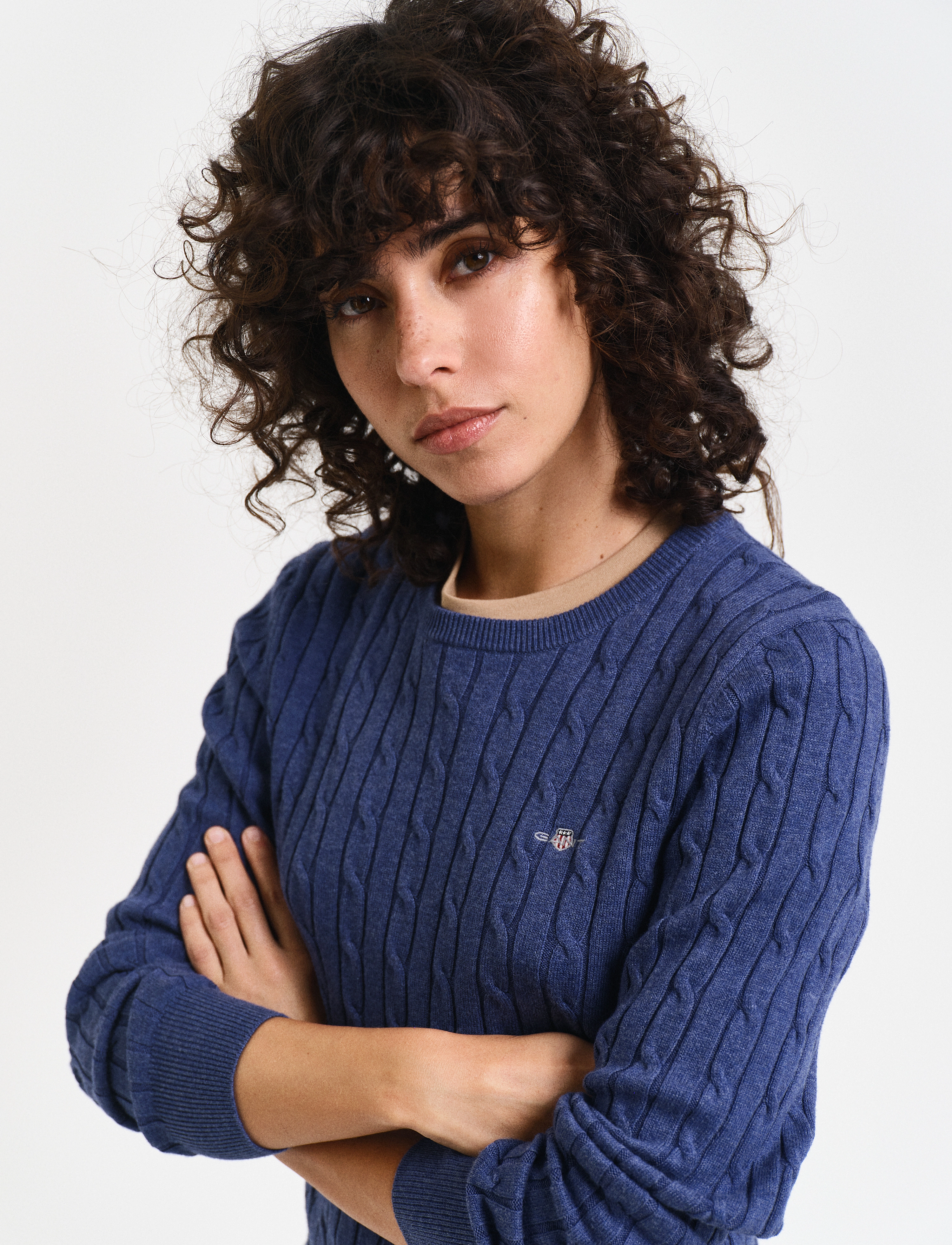 Gant - Classic Cable Knit Sweater - sviitrid - dusty navy - 1