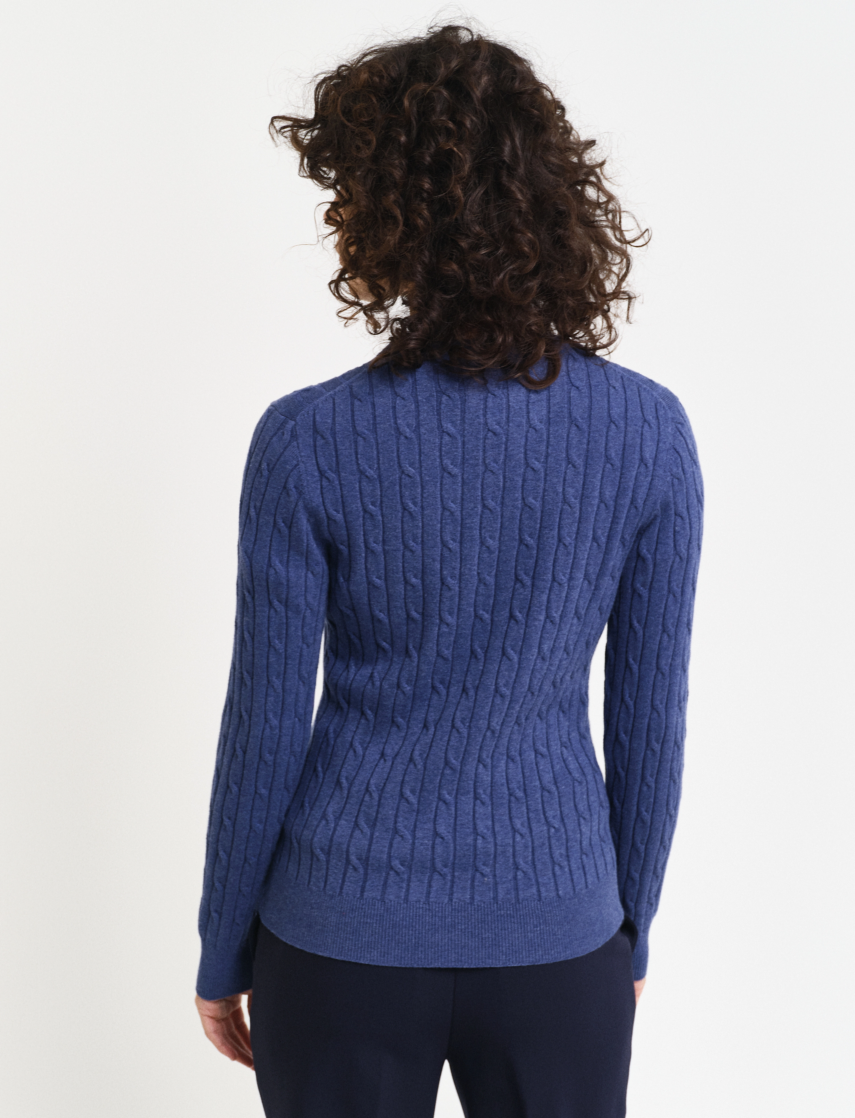 Gant - Classic Cable Knit Sweater - sviitrid - dusty navy - 3