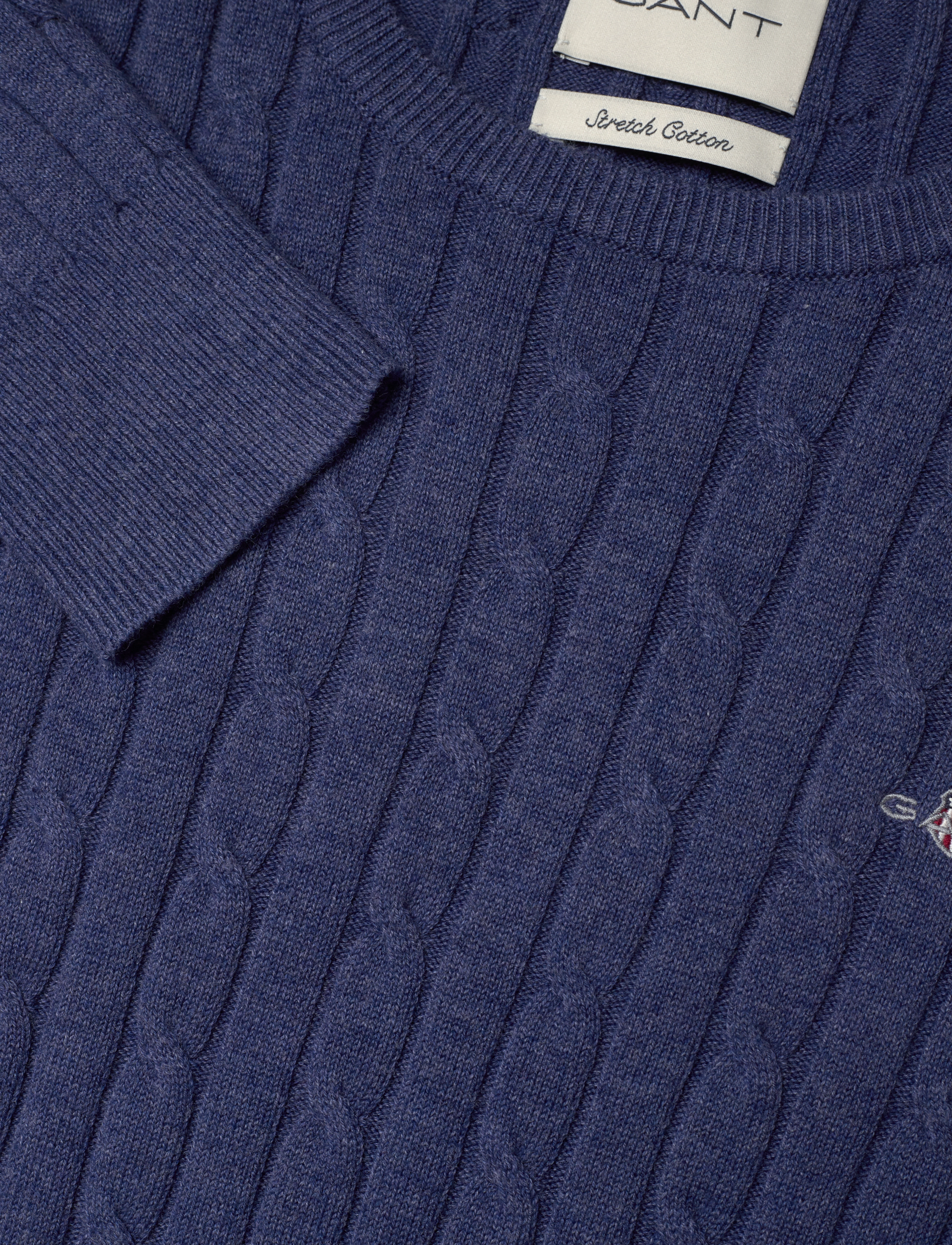 Gant - Classic Cable Knit Sweater - sviitrid - dusty navy - 4