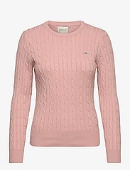 GANT - STRETCH COTTON CABLE C-NECK - jumpers - dusty rose - 0