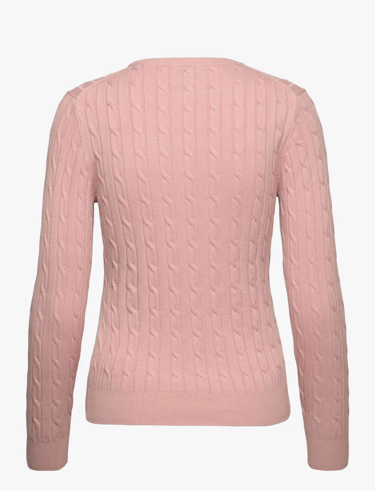 GANT - STRETCH COTTON CABLE C-NECK - jumpers - dusty rose - 1