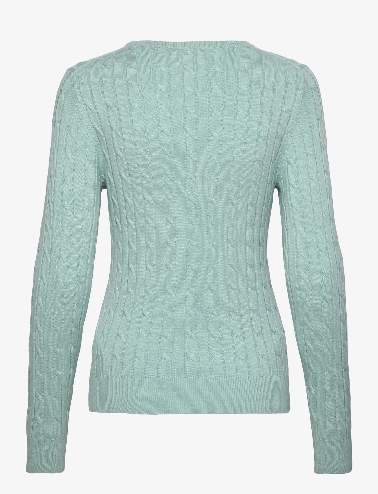 GANT - STRETCH COTTON CABLE C-NECK - jumpers - dusty turquoise - 1