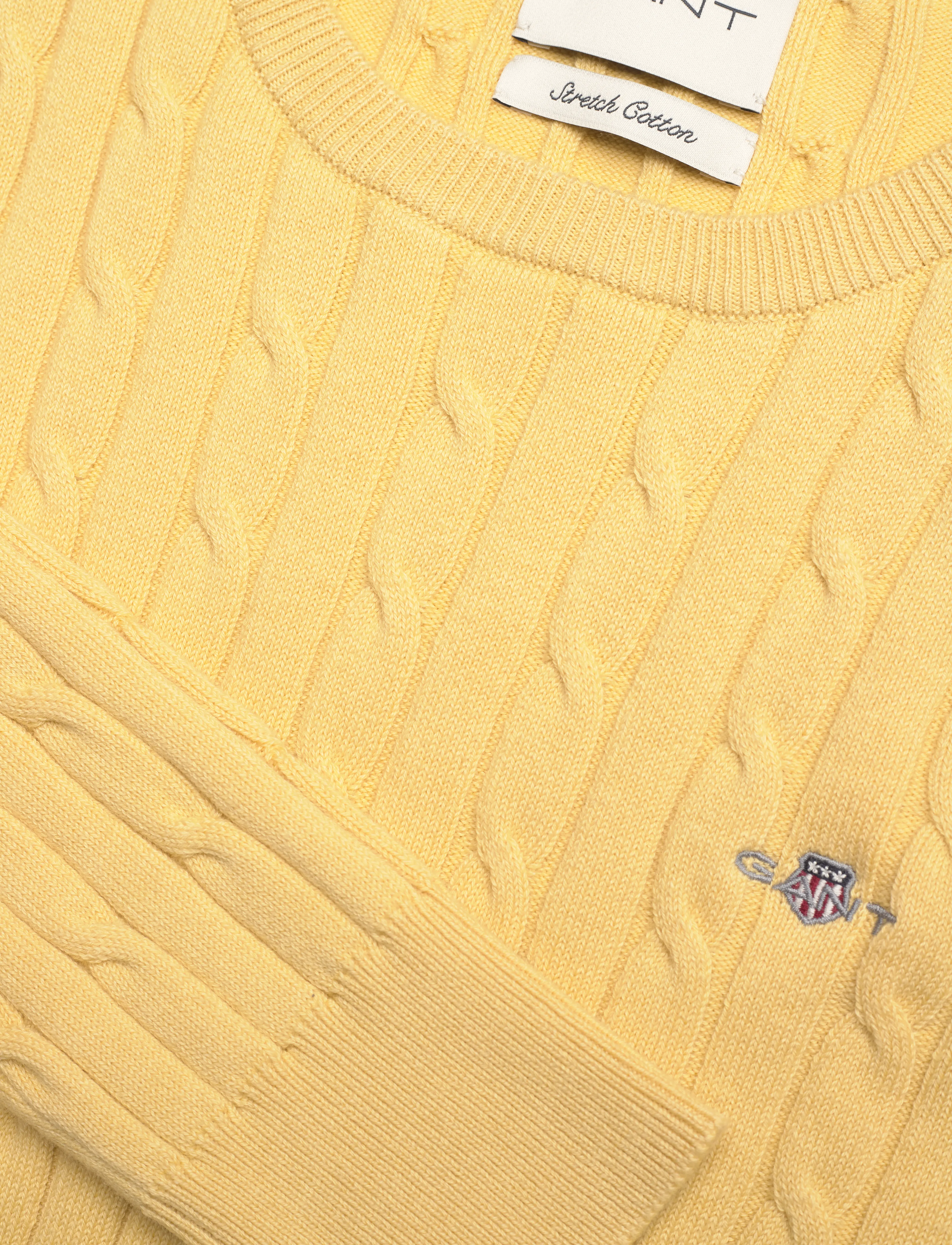 Gant - Classic Cable Knit Sweater - pullover - dusty yellow - 2