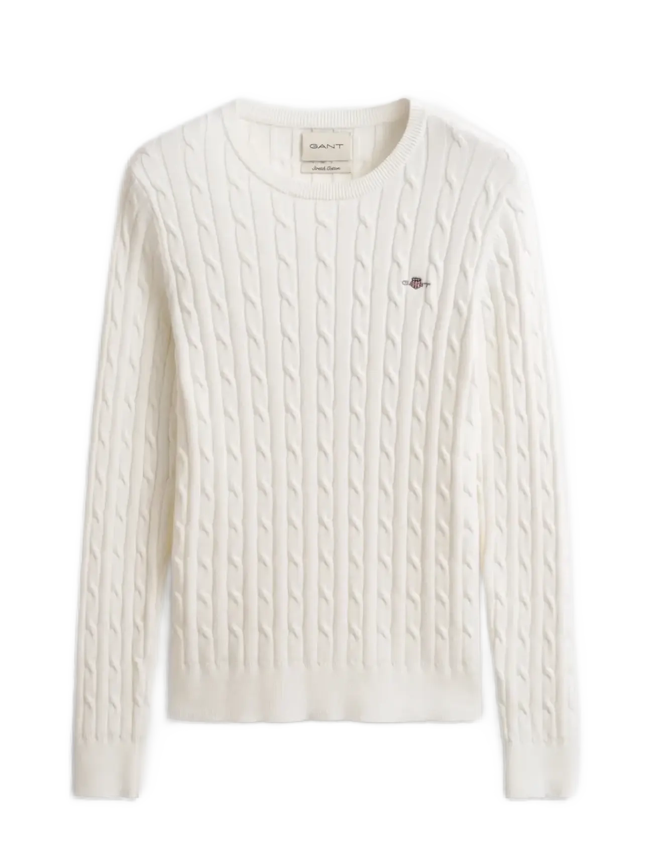 Gant Classic Cable Knit Sweater - Pullover - EGGSHELL / white
