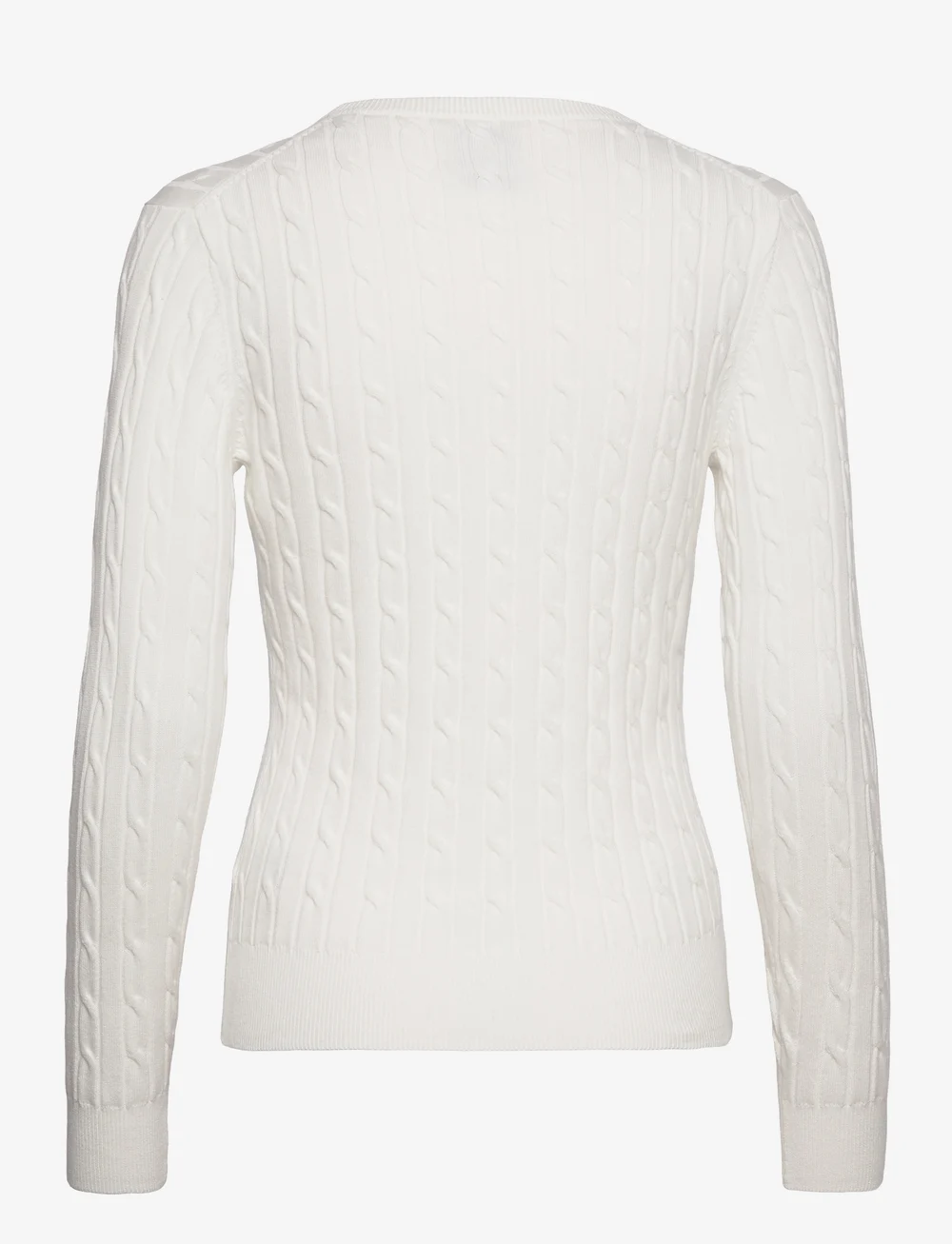 GANT - STRETCH COTTON CABLE C-NECK - stickade tröjor - eggshell - 2