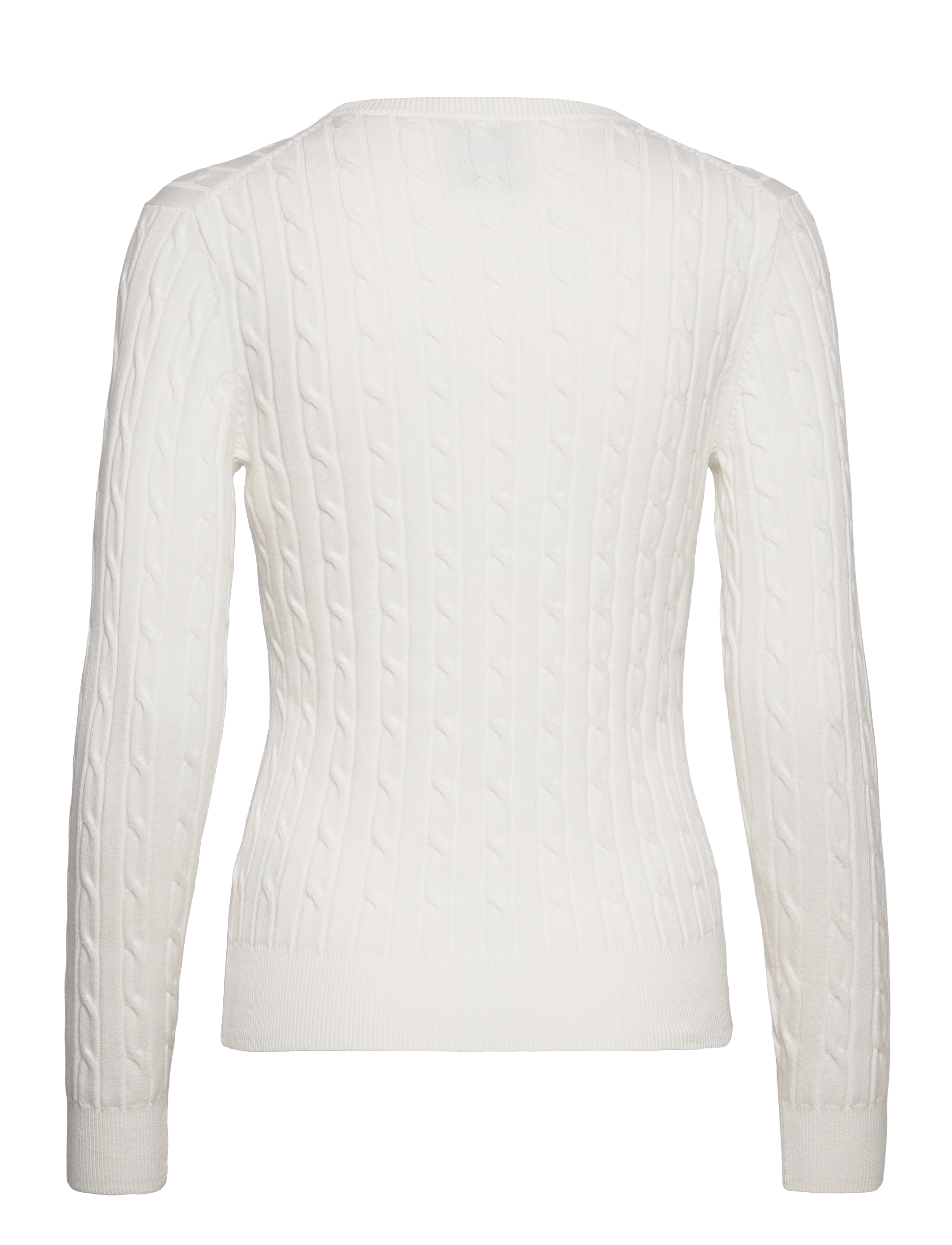Gant - Classic Cable Knit Sweater - stickade tröjor - eggshell - 2