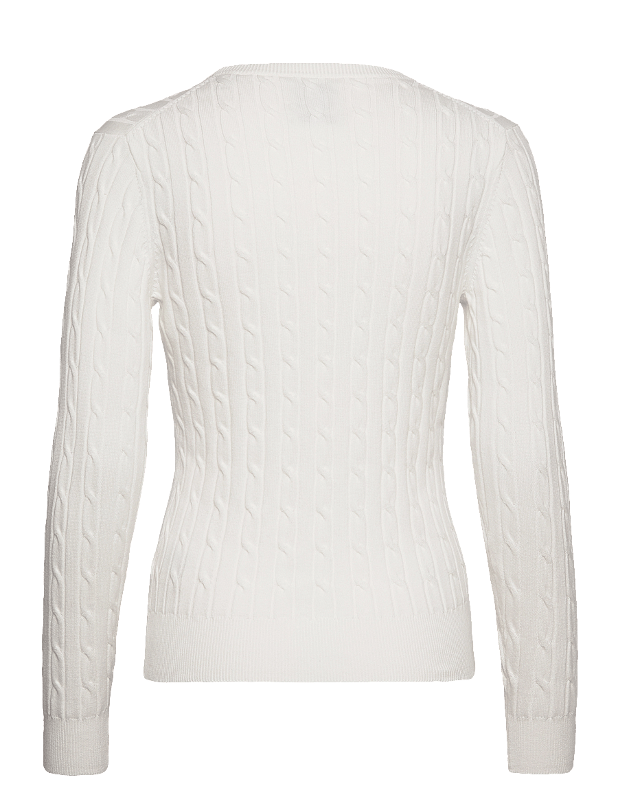 Gant - Classic Cable Knit Sweater - stickade tröjor - eggshell - 2