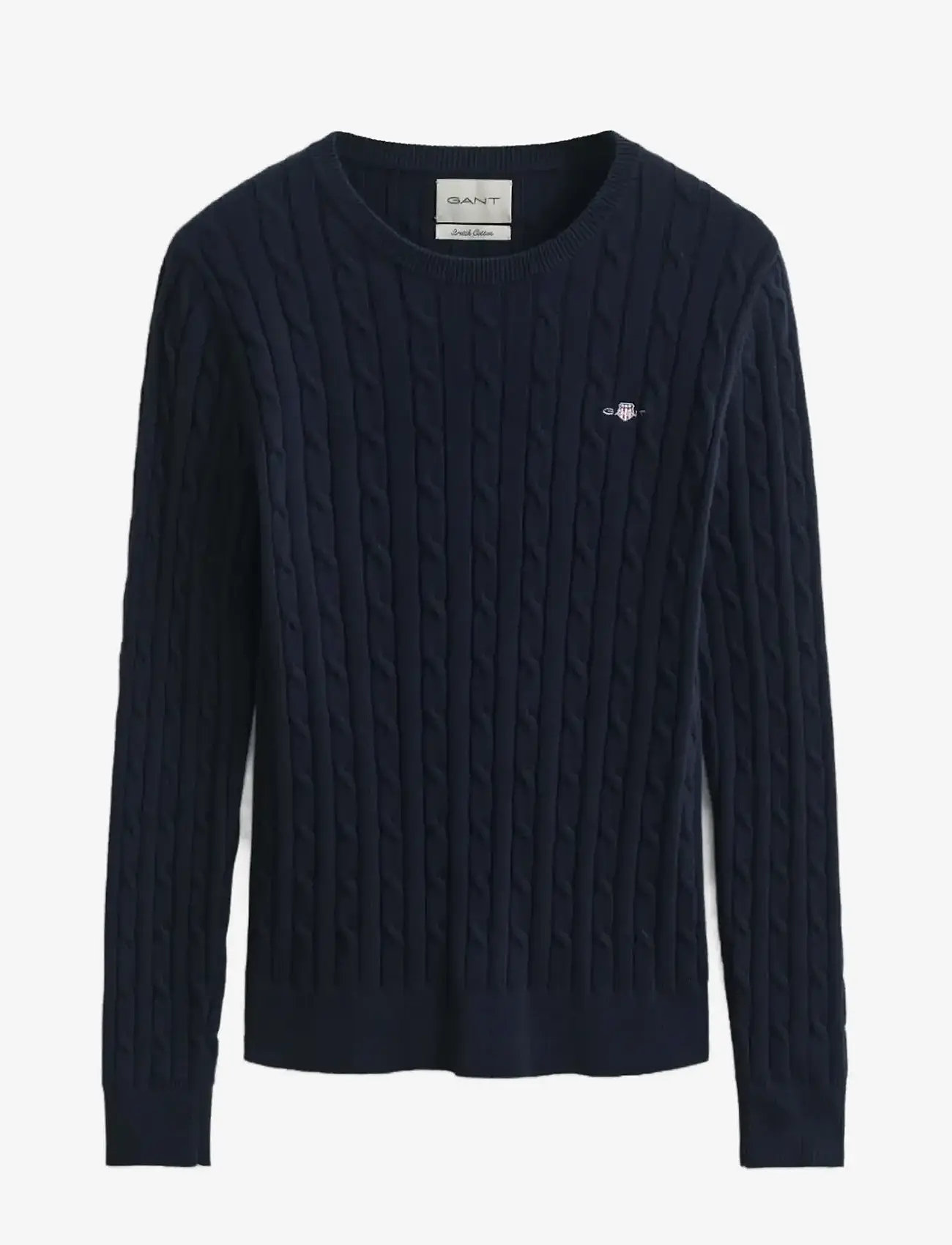 GANT - STRETCH COTTON CABLE C-NECK - striktrøjer - evening blue - 1